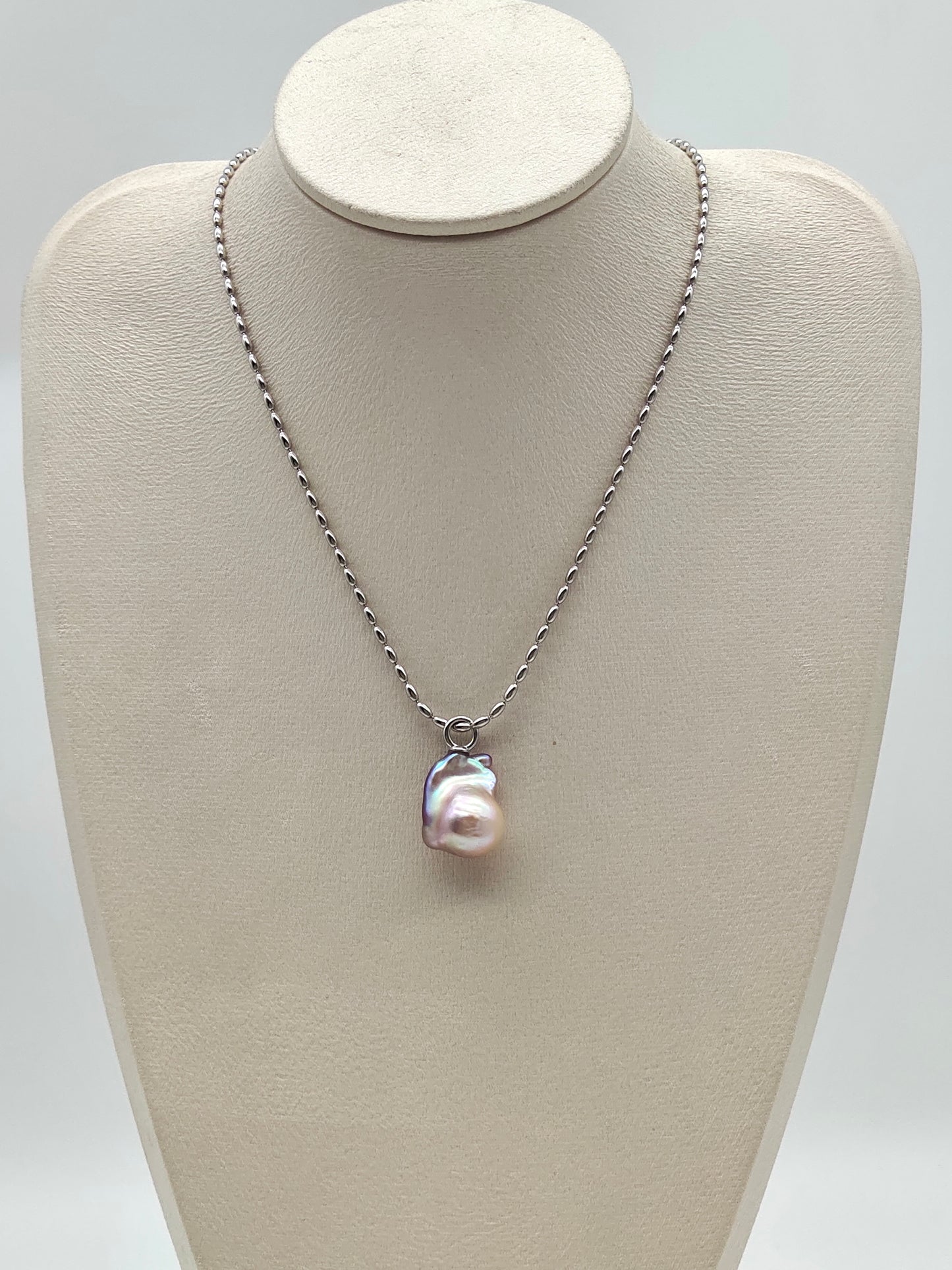 NATURAL PINK LARGE BAROQUE PEARL EARRINGS