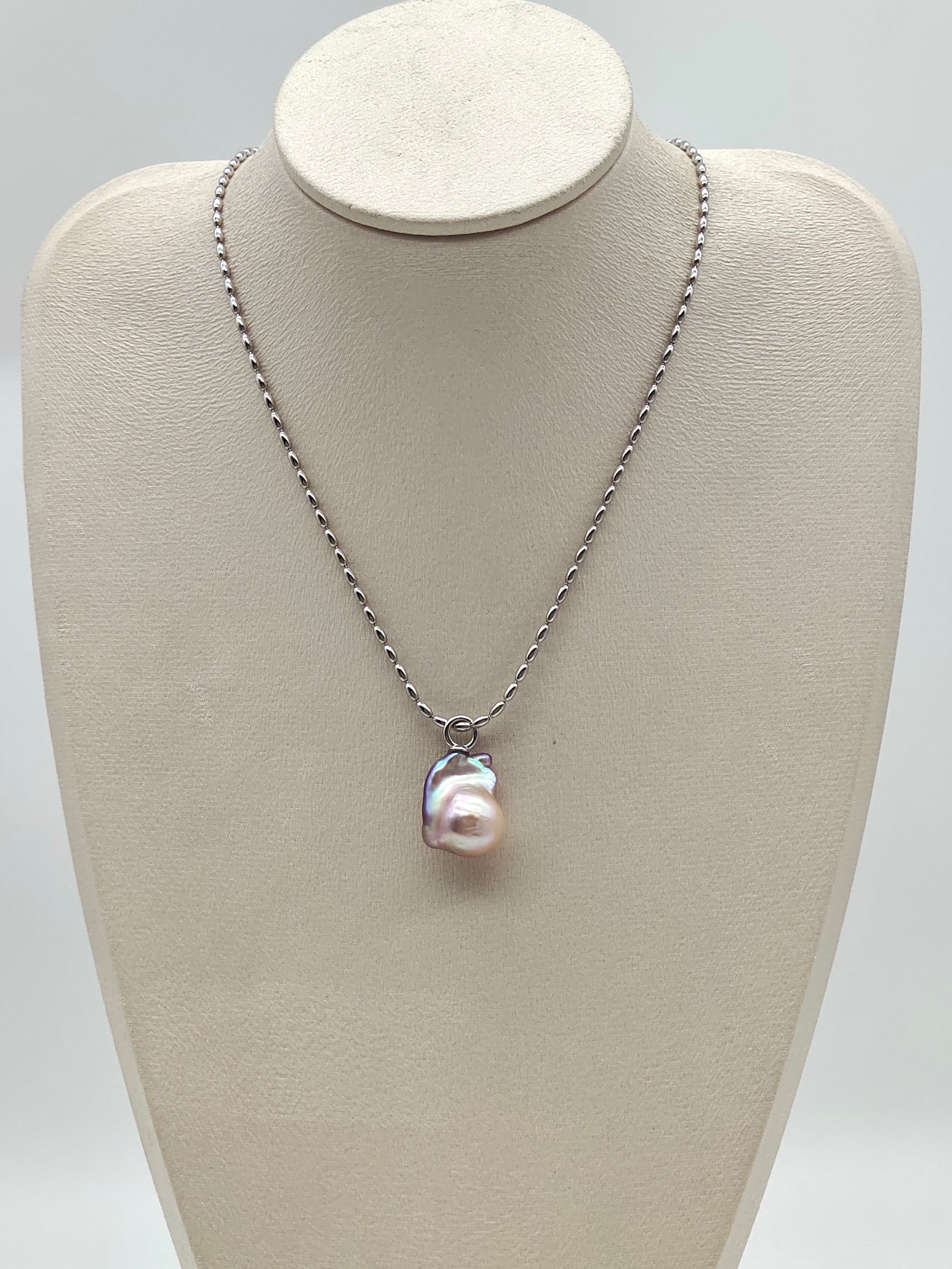 NATURAL PINK LARGE BAROQUE PEARL EARRINGS