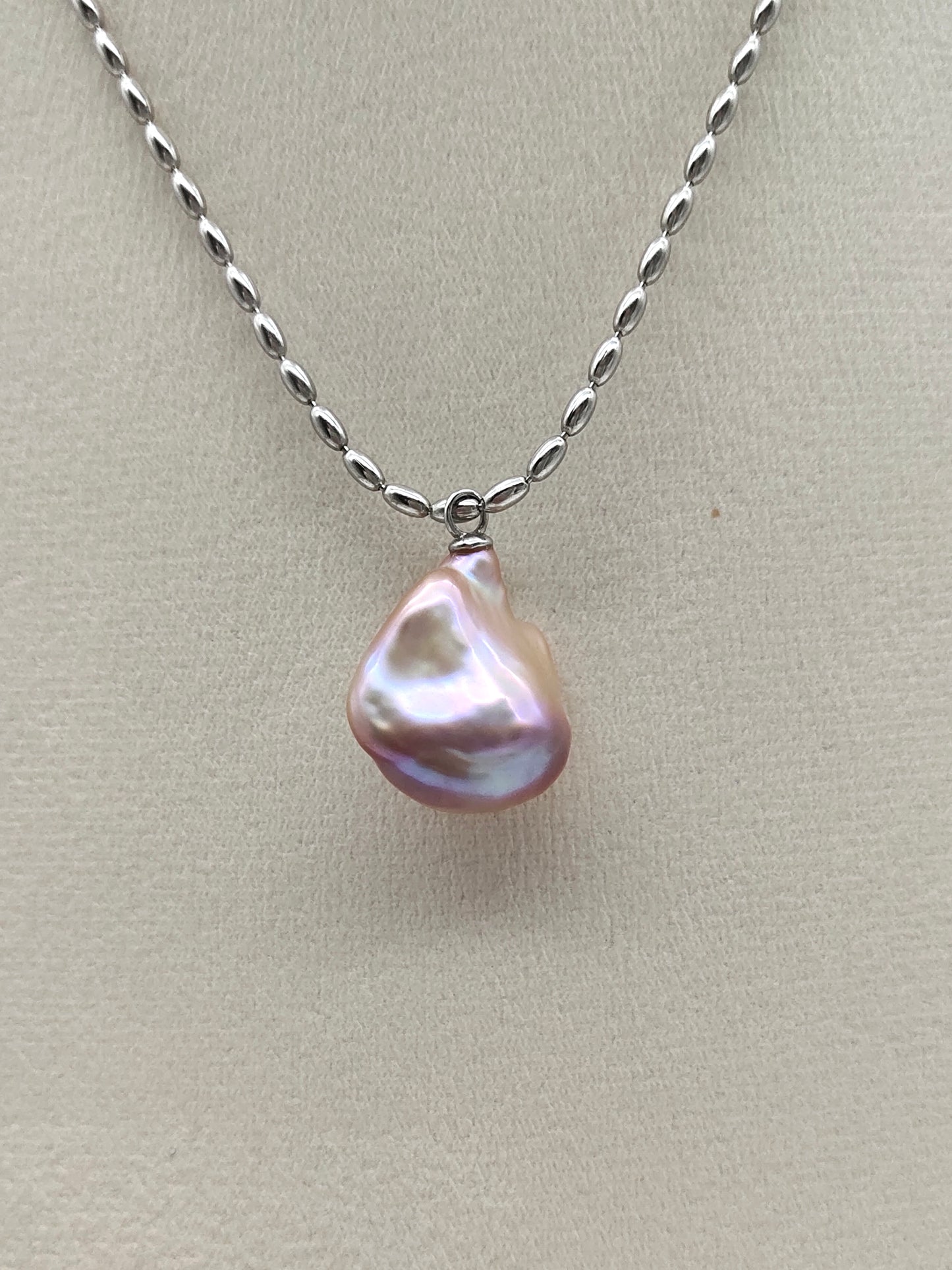 NATURAL PINK LARGE BAROQUE PEARL EARRINGS