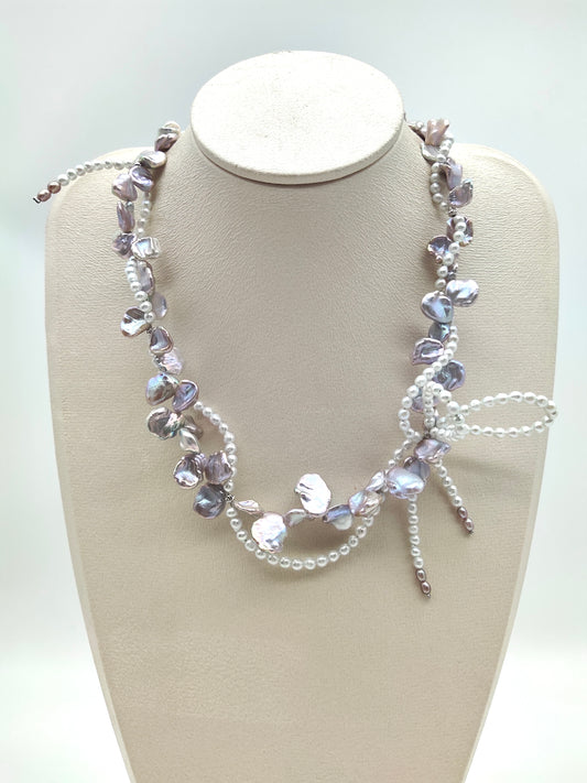 NATURAL KESHI PEARL TWIST NECKLACE