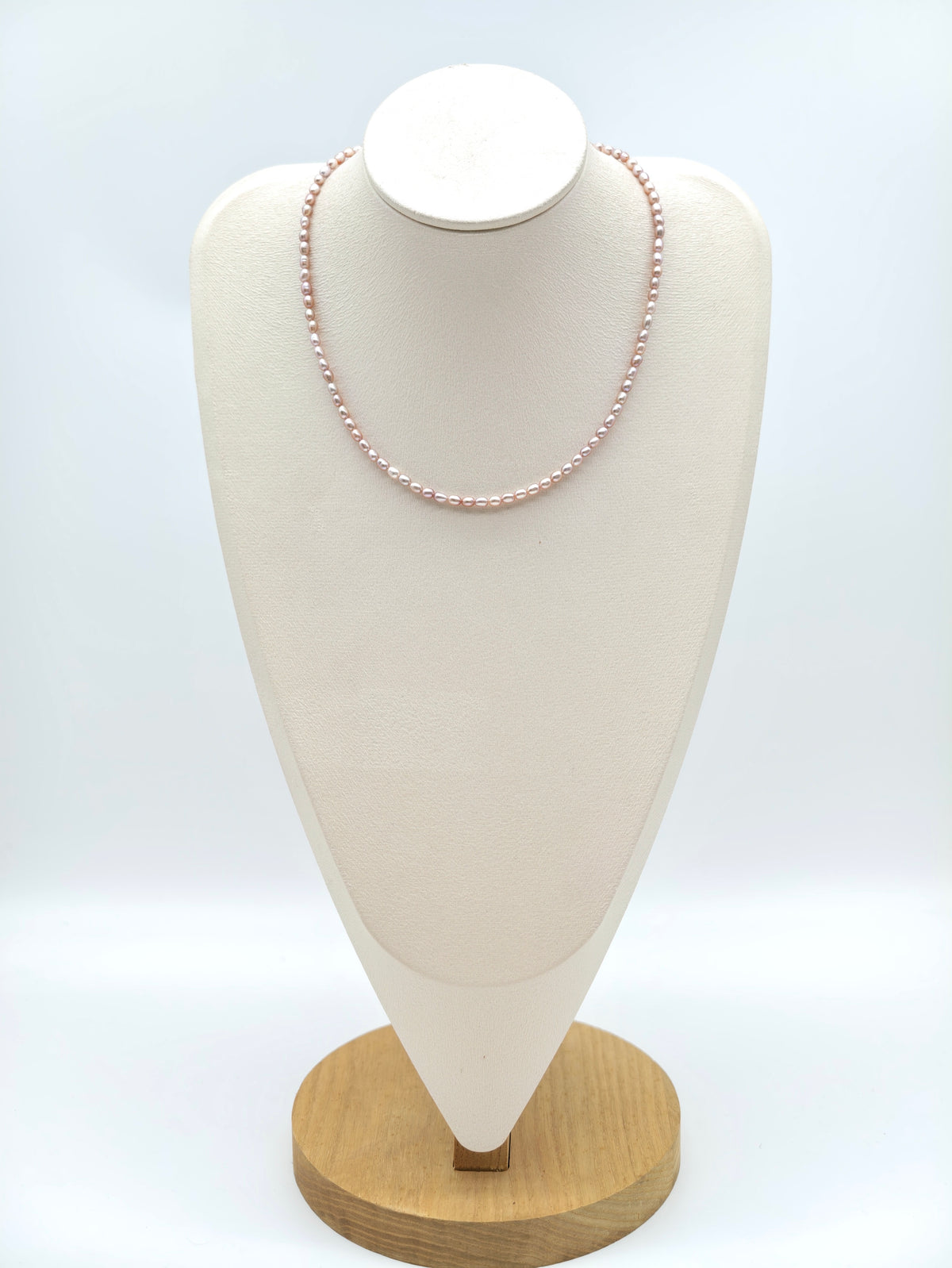 PEACH COLOUR BABY RICE PEARL NECKLACE