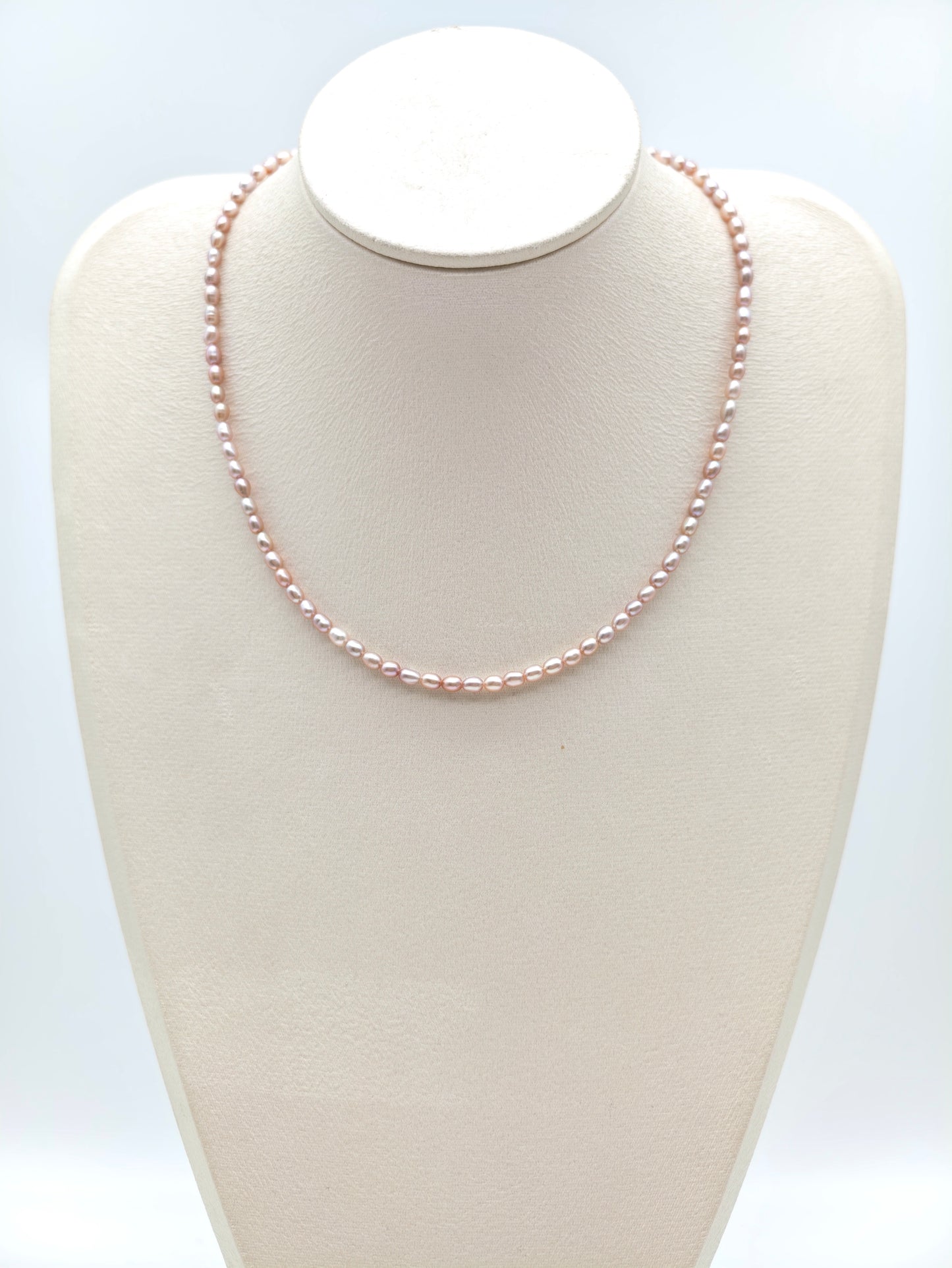 PEACH COLOUR BABY RICE PEARL NECKLACE