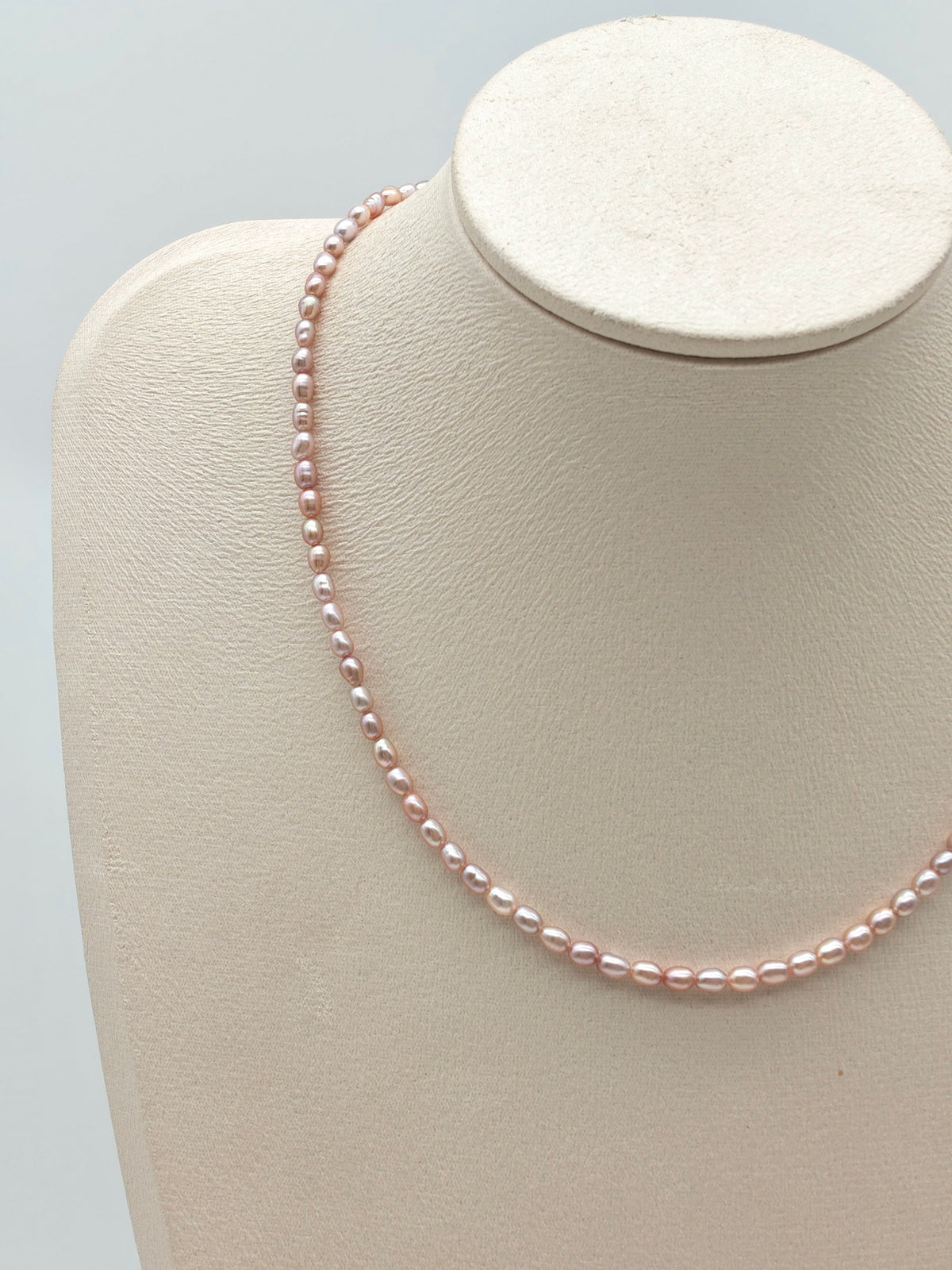 PEACH COLOUR BABY RICE PEARL NECKLACE
