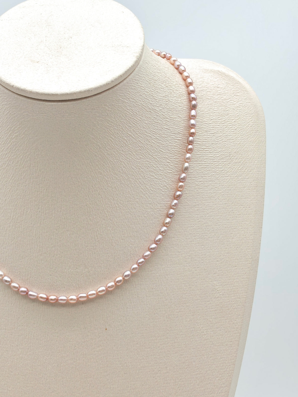 PEACH COLOUR BABY RICE PEARL NECKLACE