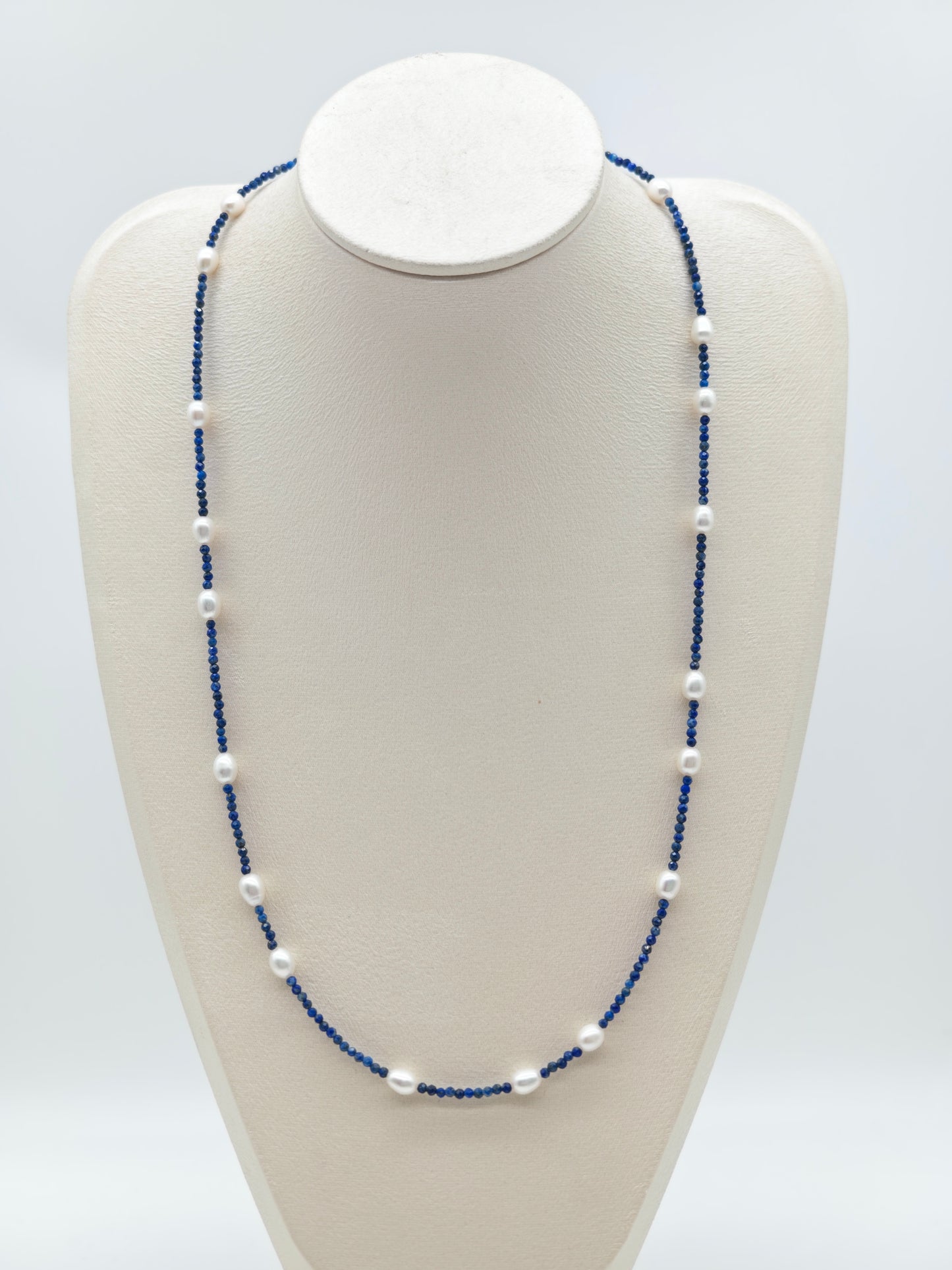 NATURAL LAPIS LAZULI WITH FRESHWATER PEARL NECKLACE