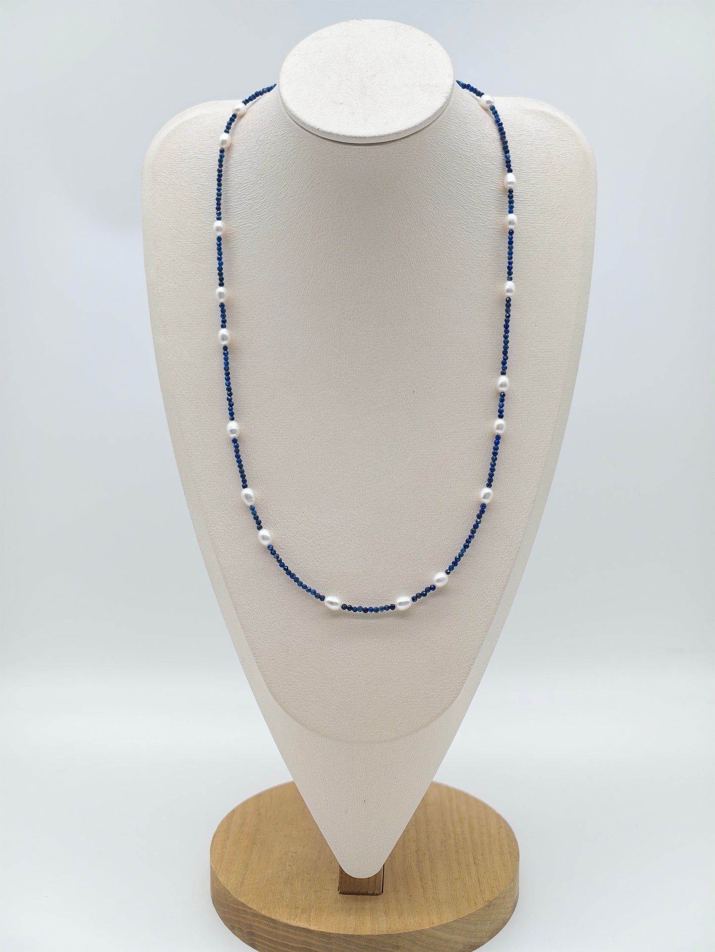 NATURAL LAPIS LAZULI WITH FRESHWATER PEARL NECKLACE