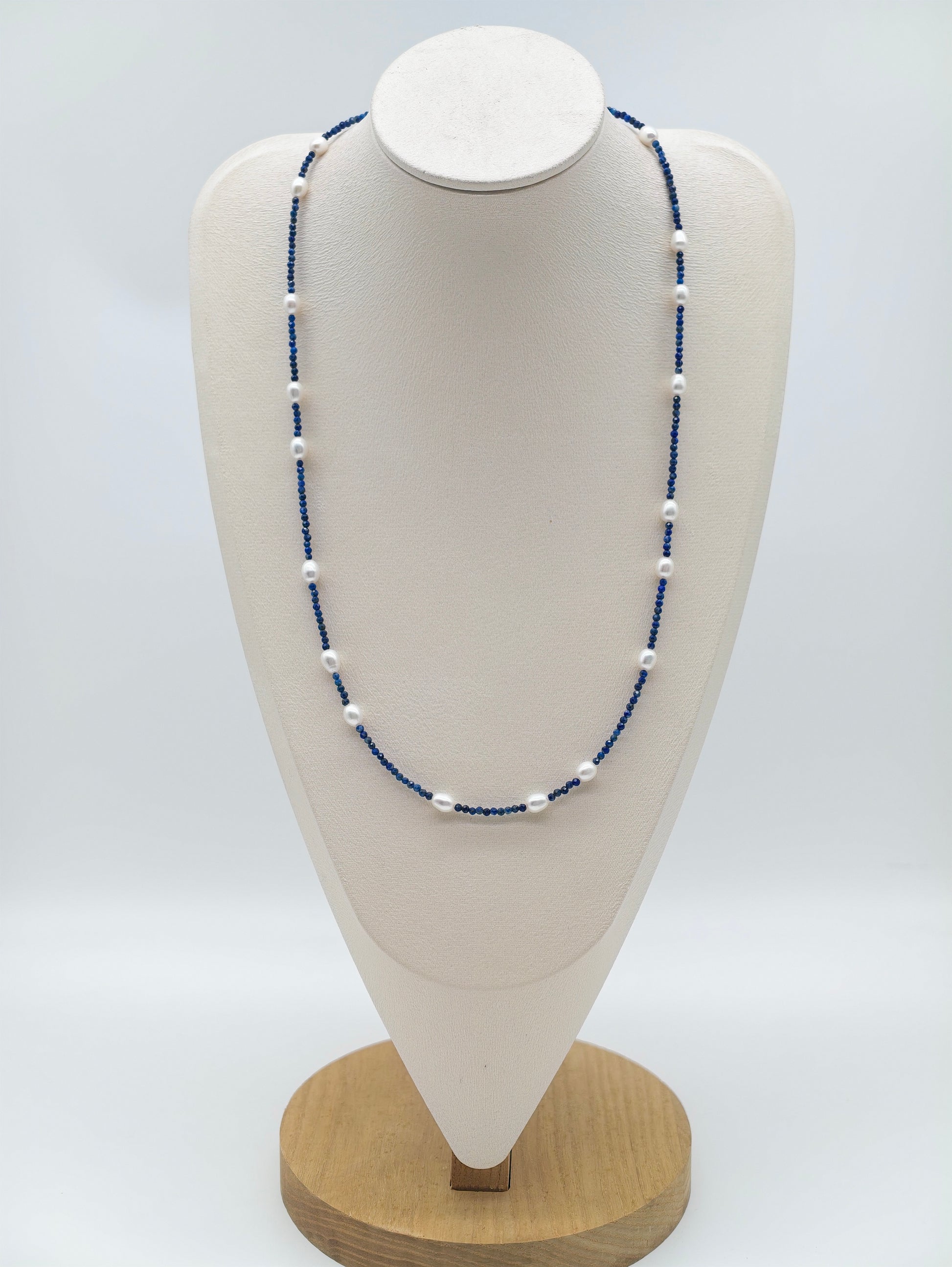 NATURAL LAPIS LAZULI WITH FRESHWATER PEARL NECKLACE