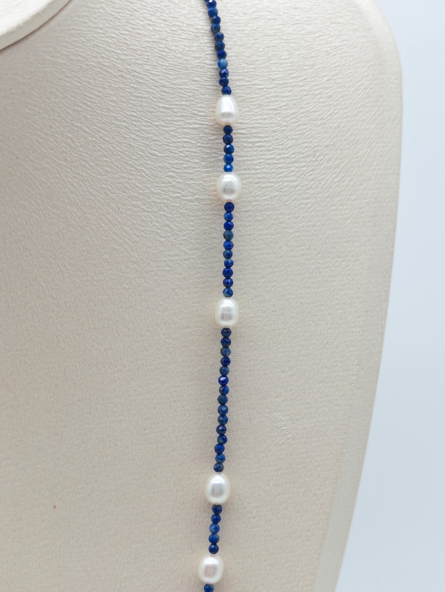 NATURAL LAPIS LAZULI WITH FRESHWATER PEARL NECKLACE