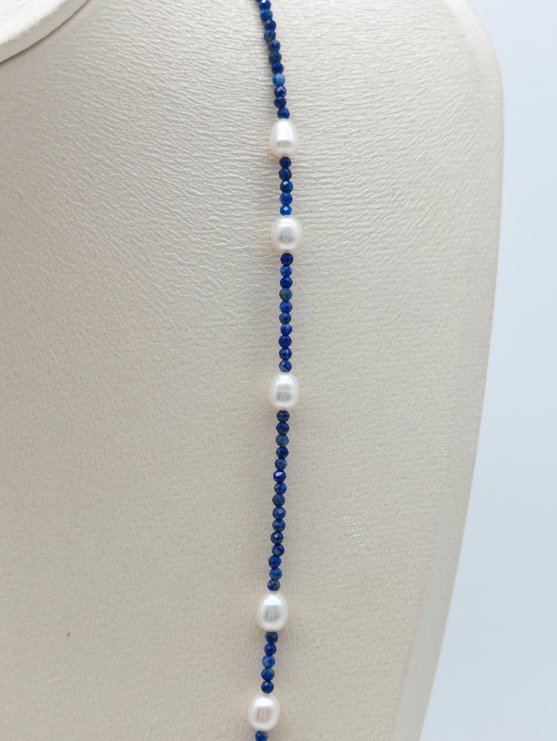 NATURAL LAPIS LAZULI WITH FRESHWATER PEARL NECKLACE