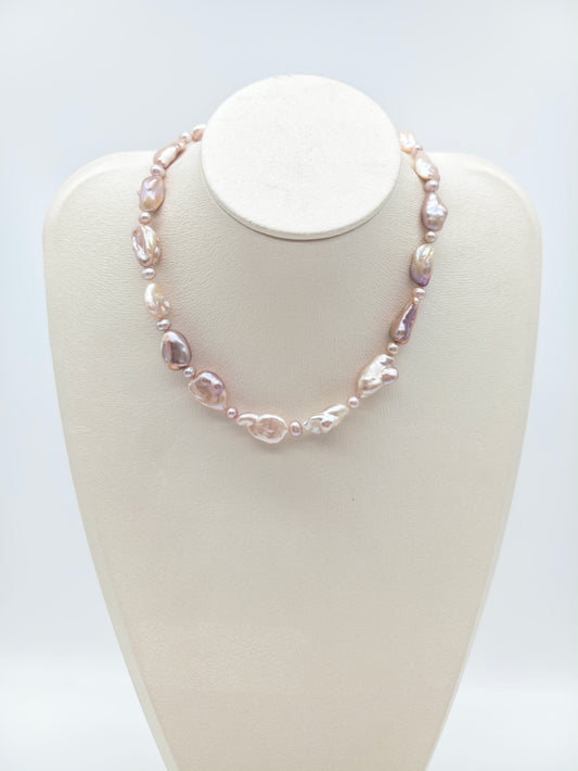 CUSTOM-MADE IRIDESCENT FRESHWATER KESHI PEARL CHOCKER