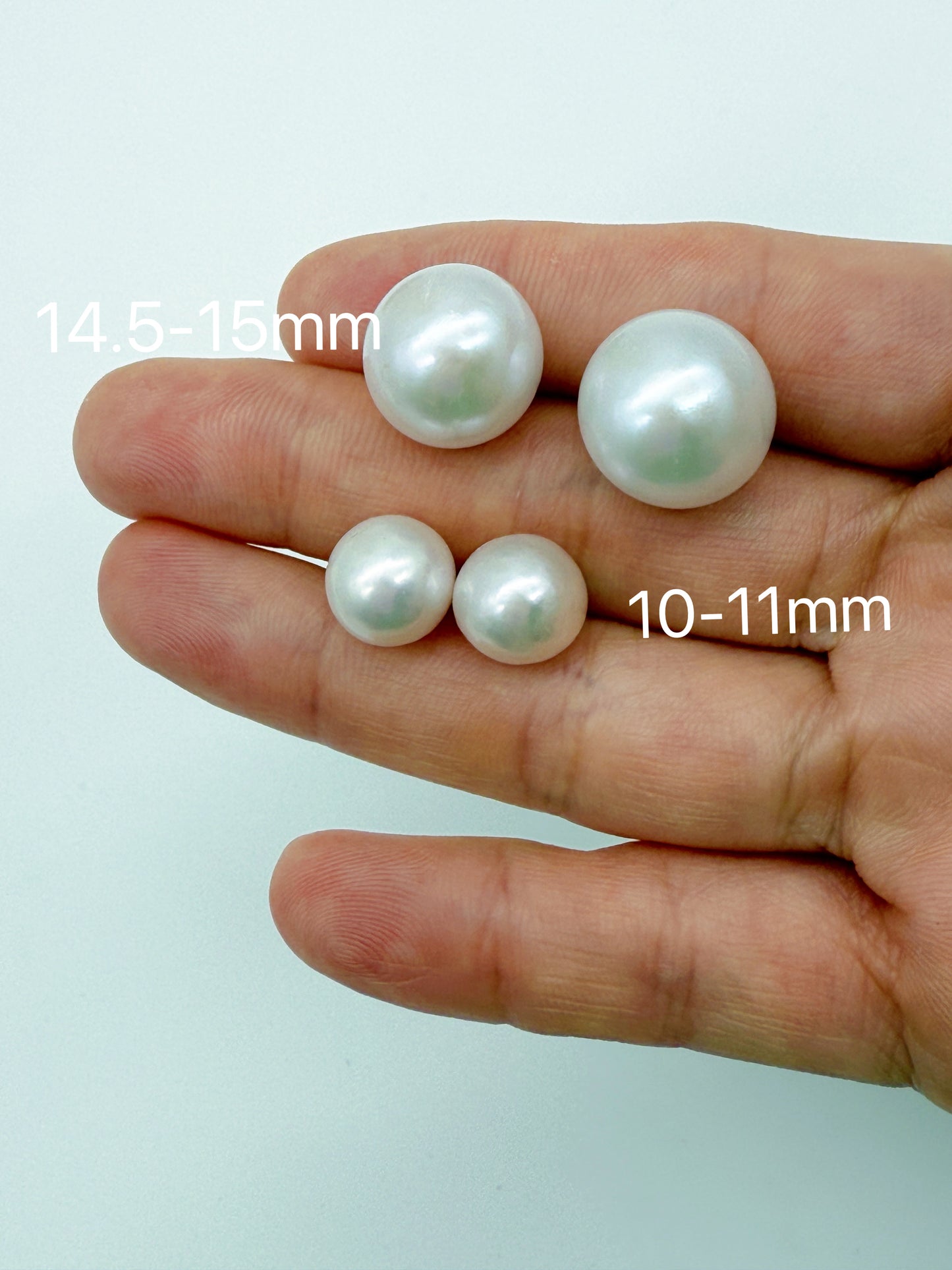 CLASSIC HIGH BUTTON SHAPE PEARL STUD EARRINGS