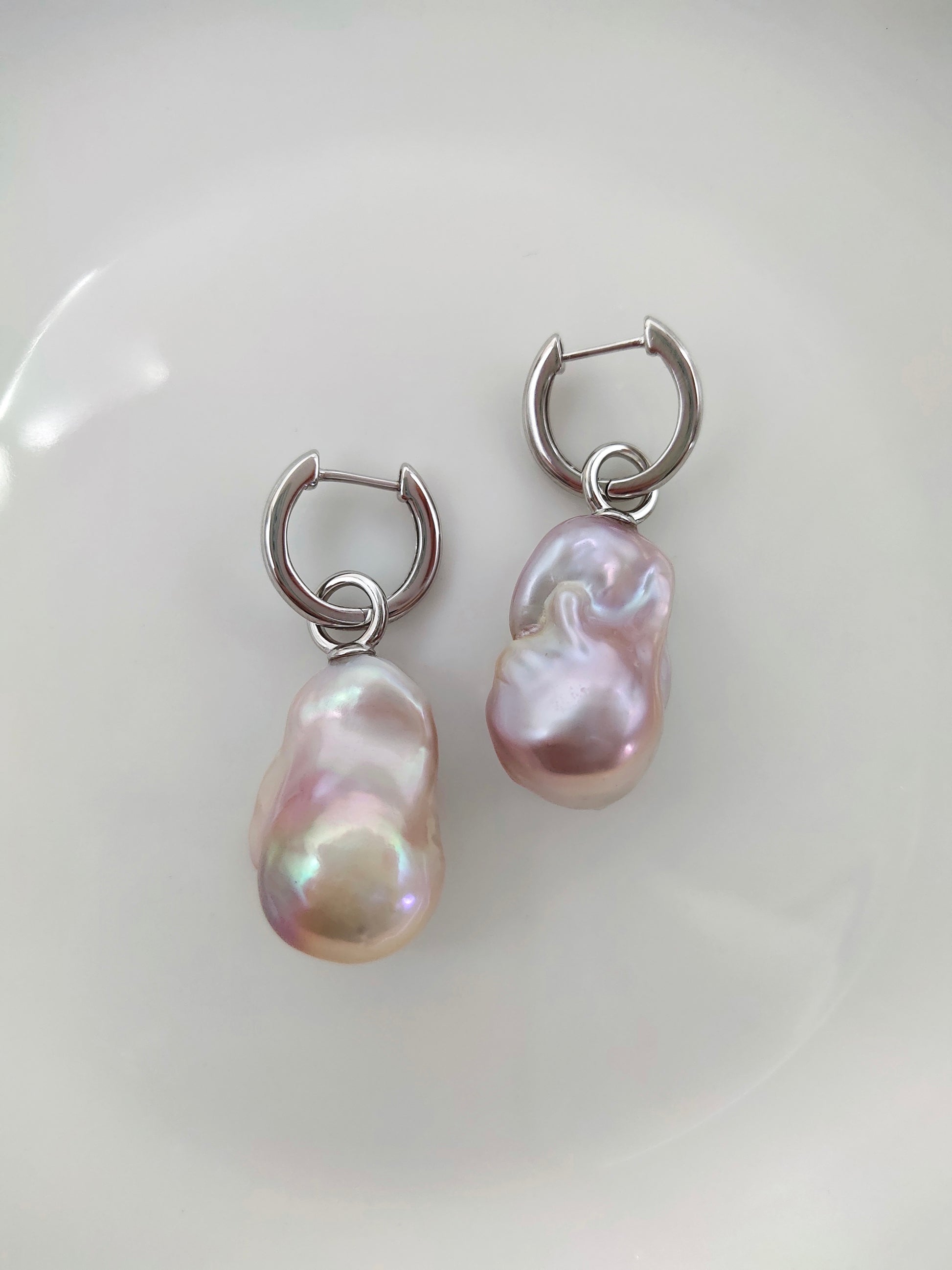 LARGE COLOURFUL BAROQUE PEARL EARRINGS