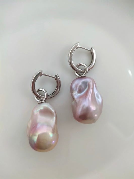 LARGE COLOURFUL BAROQUE PEARL EARRINGS