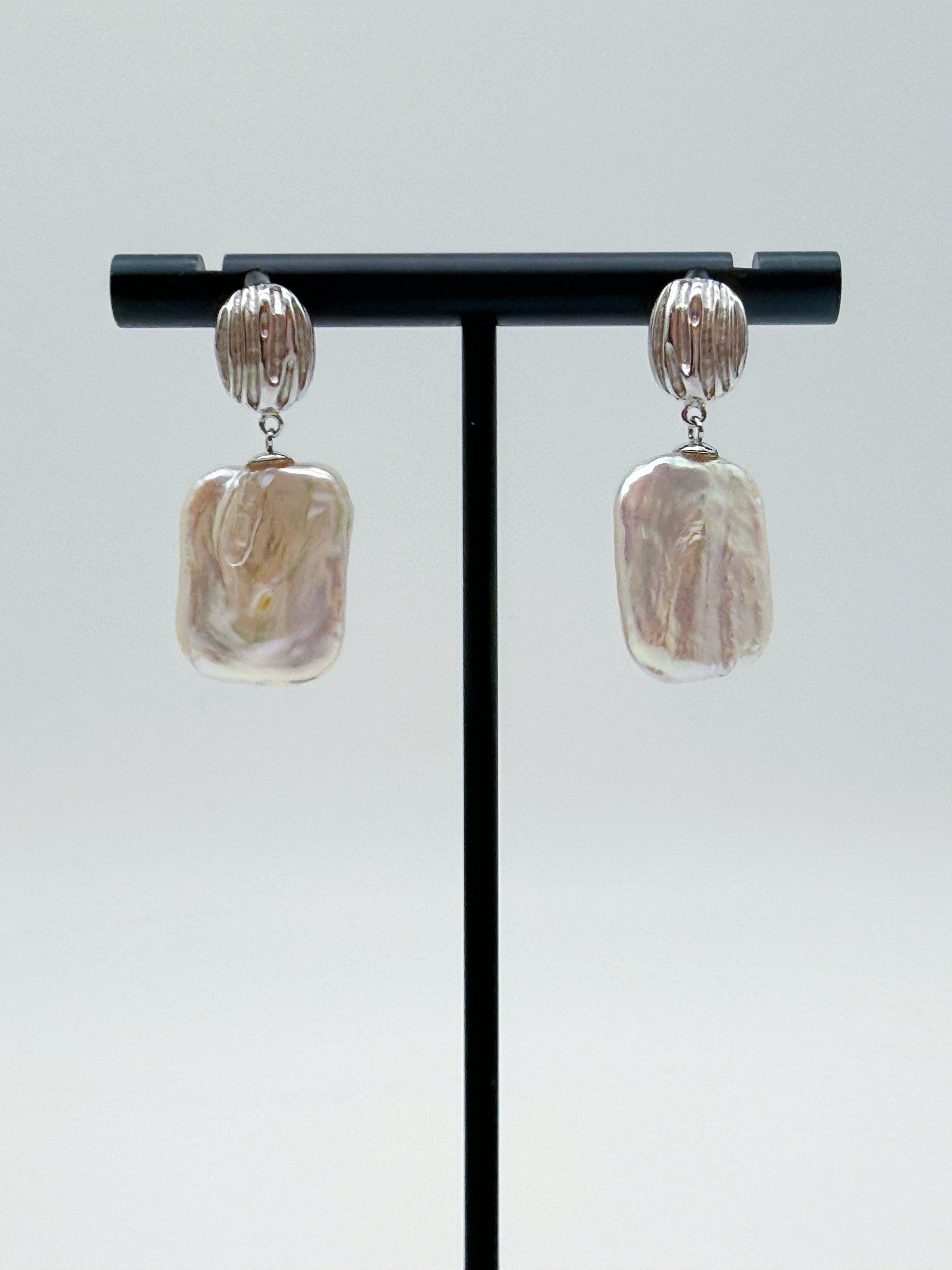 RECTANGLE PEARL EARRINGS
