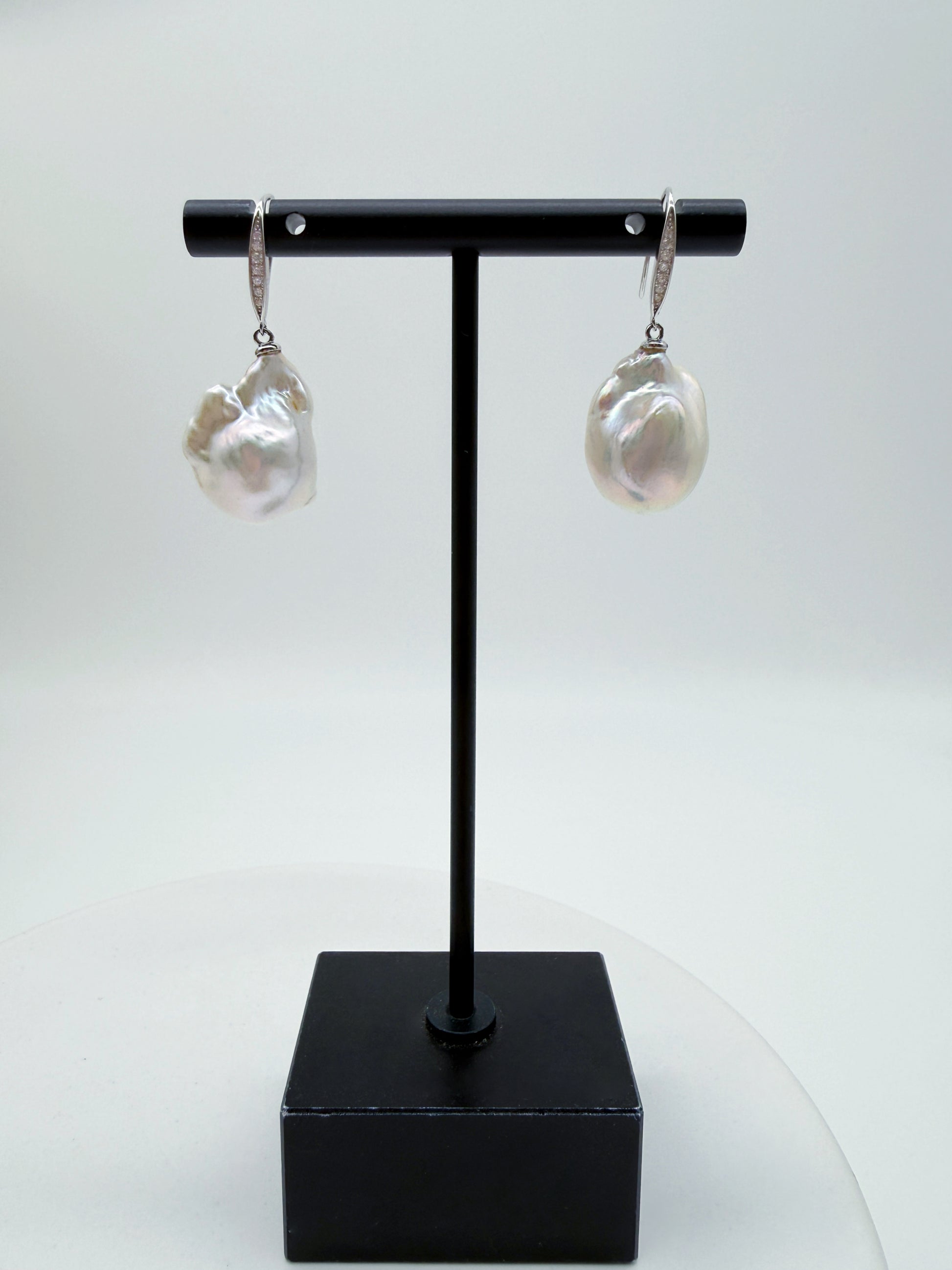 CLASSIC WHITE BAROQUE PEARL EARRINGS