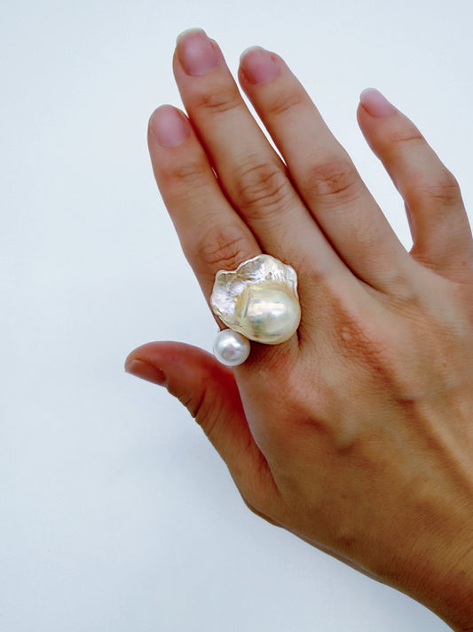 double pearl ring