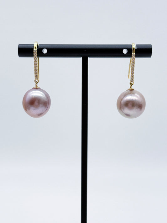 NATURAL PINK PEARL EARRINGS 