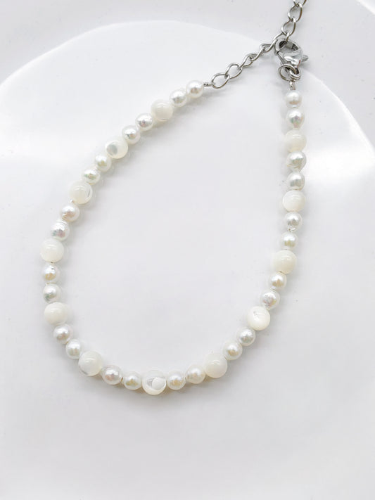 FRESHWATER PEARL WITH MOTHER OF PEARL BRACELET
