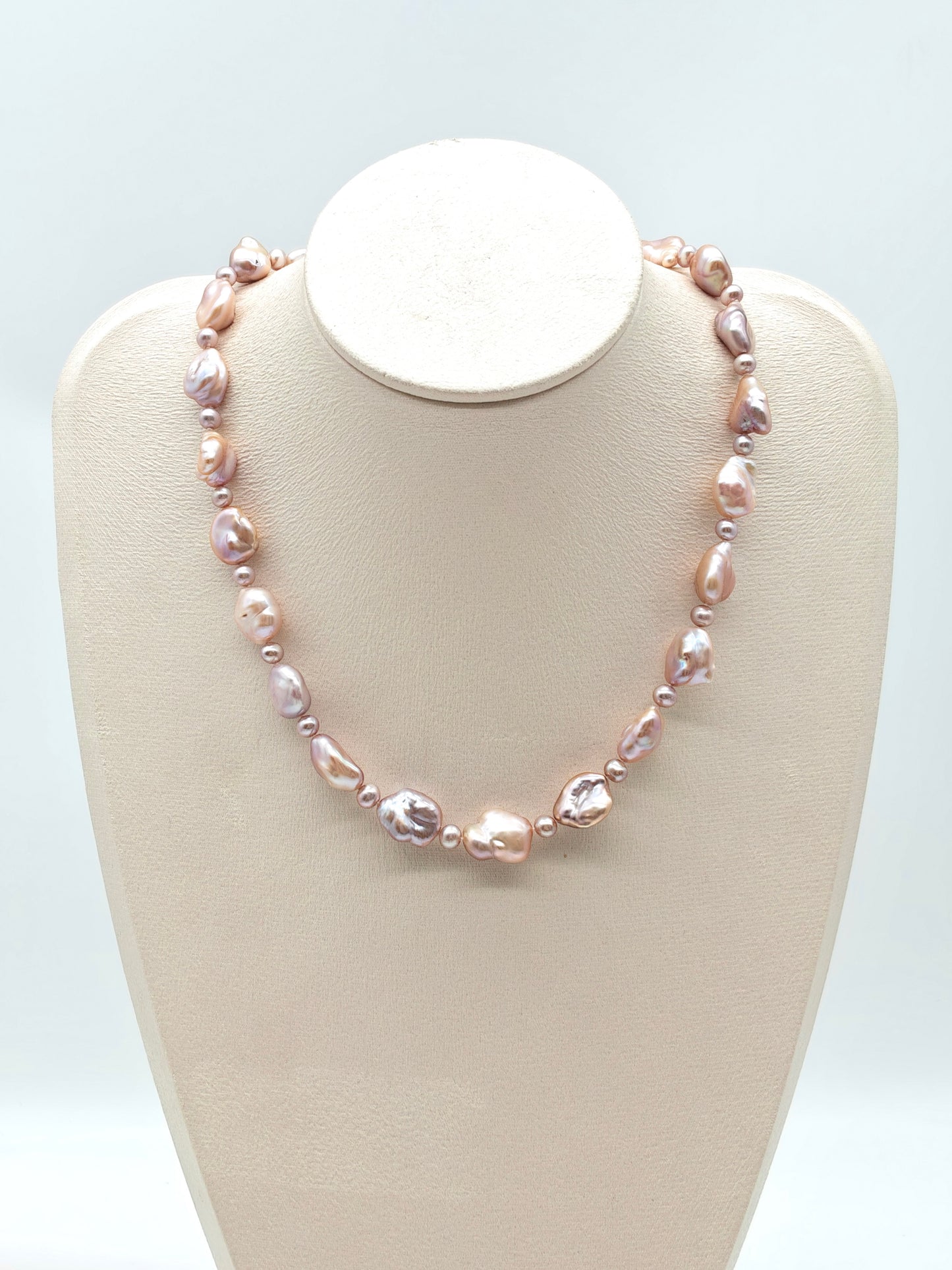 IRIDESCENT FRESHWATER KESHI PEARL NECKLACE