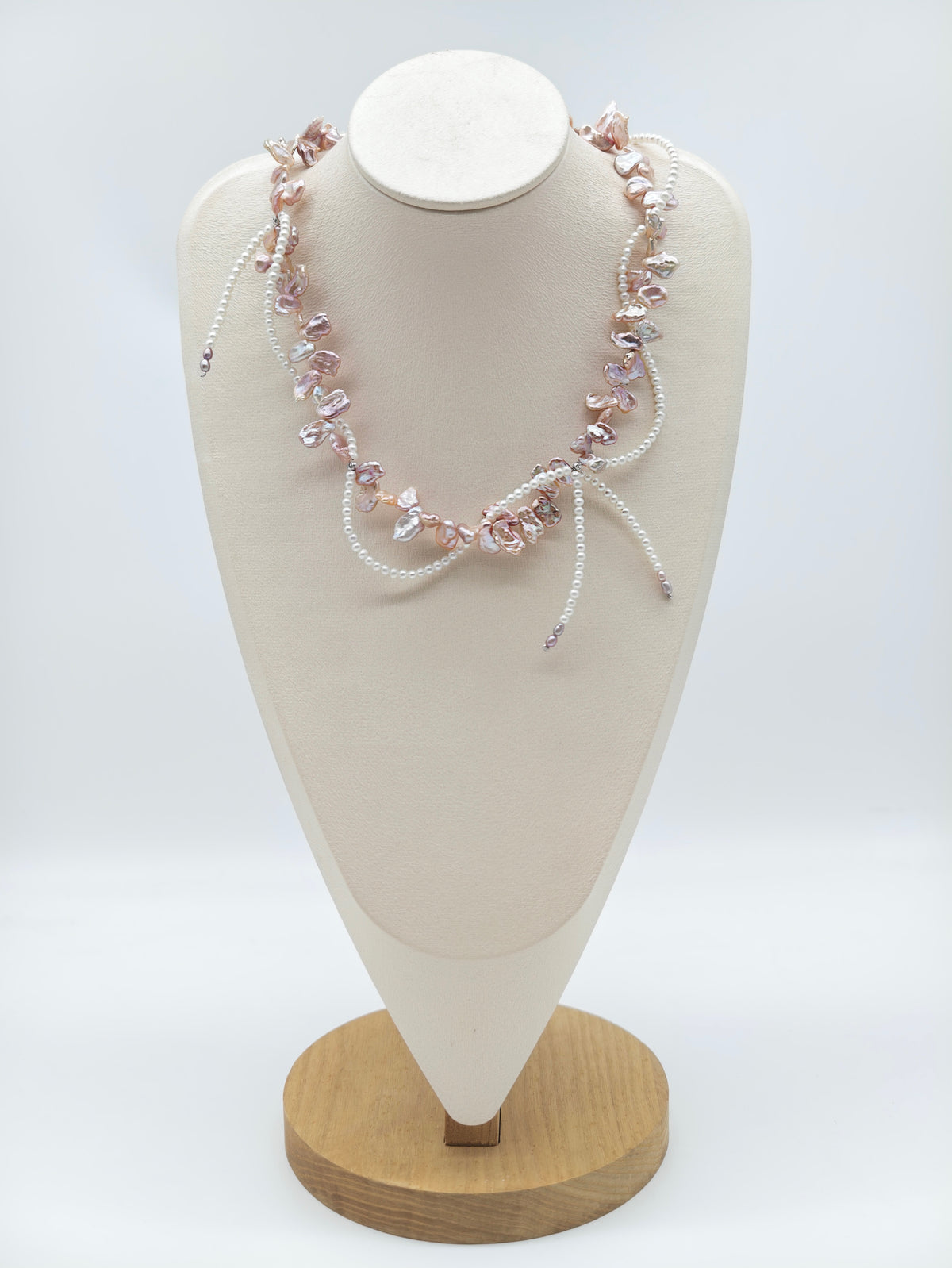 NATURAL KESHI PEARL TWIST NECKLACE