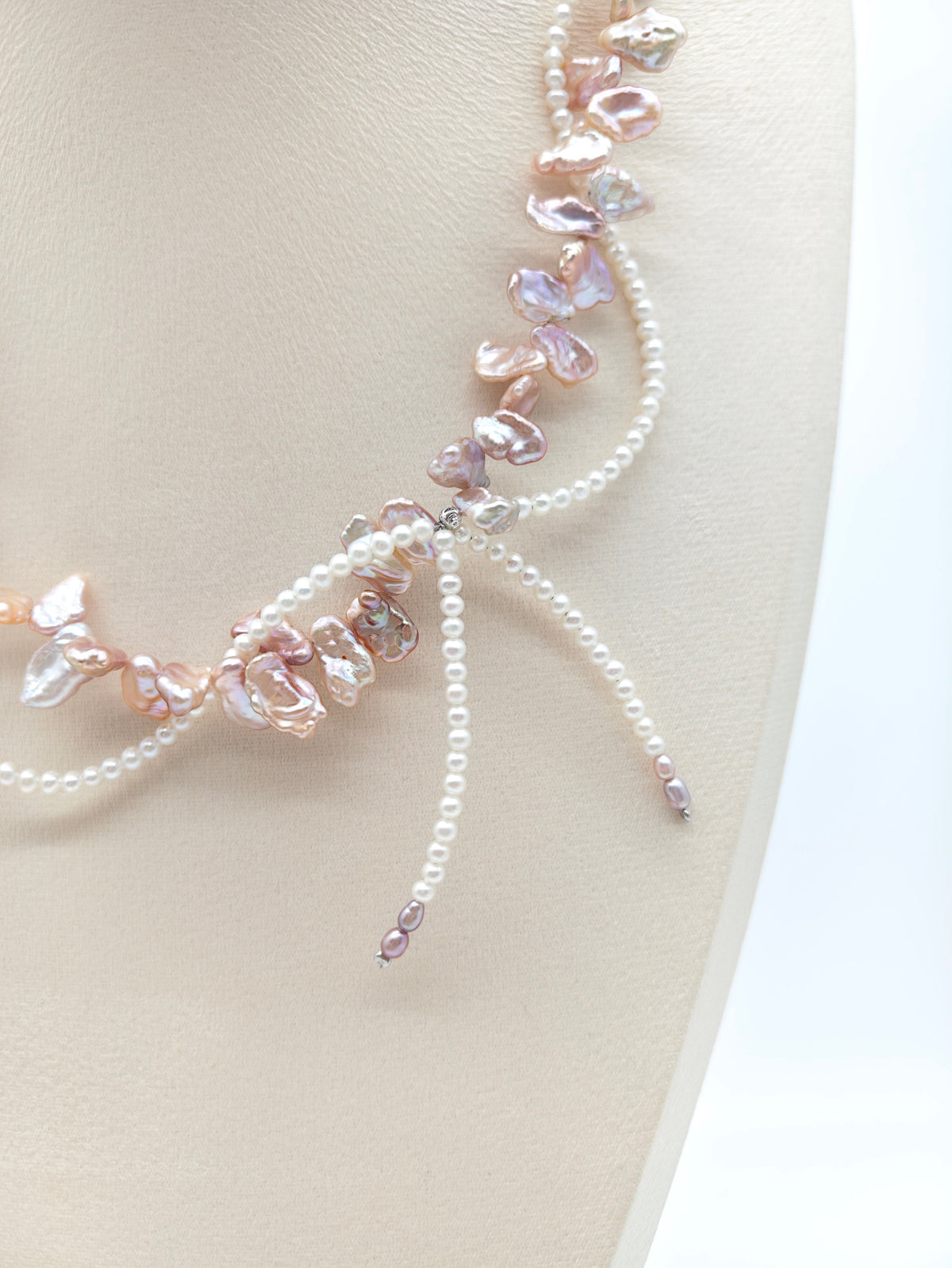 NATURAL KESHI PEARL TWIST NECKLACE