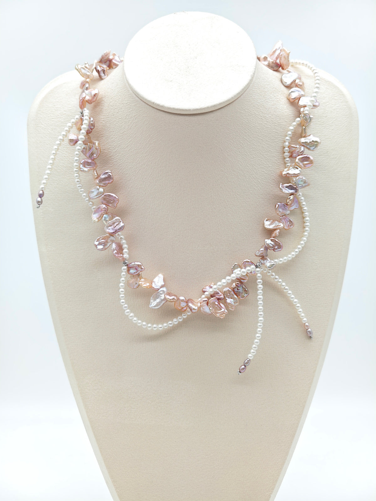 NATURAL KESHI PEARL TWIST NECKLACE