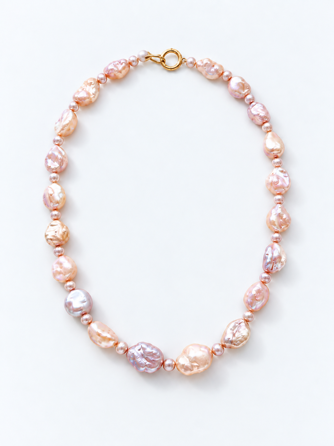IRIDESCENT FRESHWATER KESHI PEARL NECKLACE