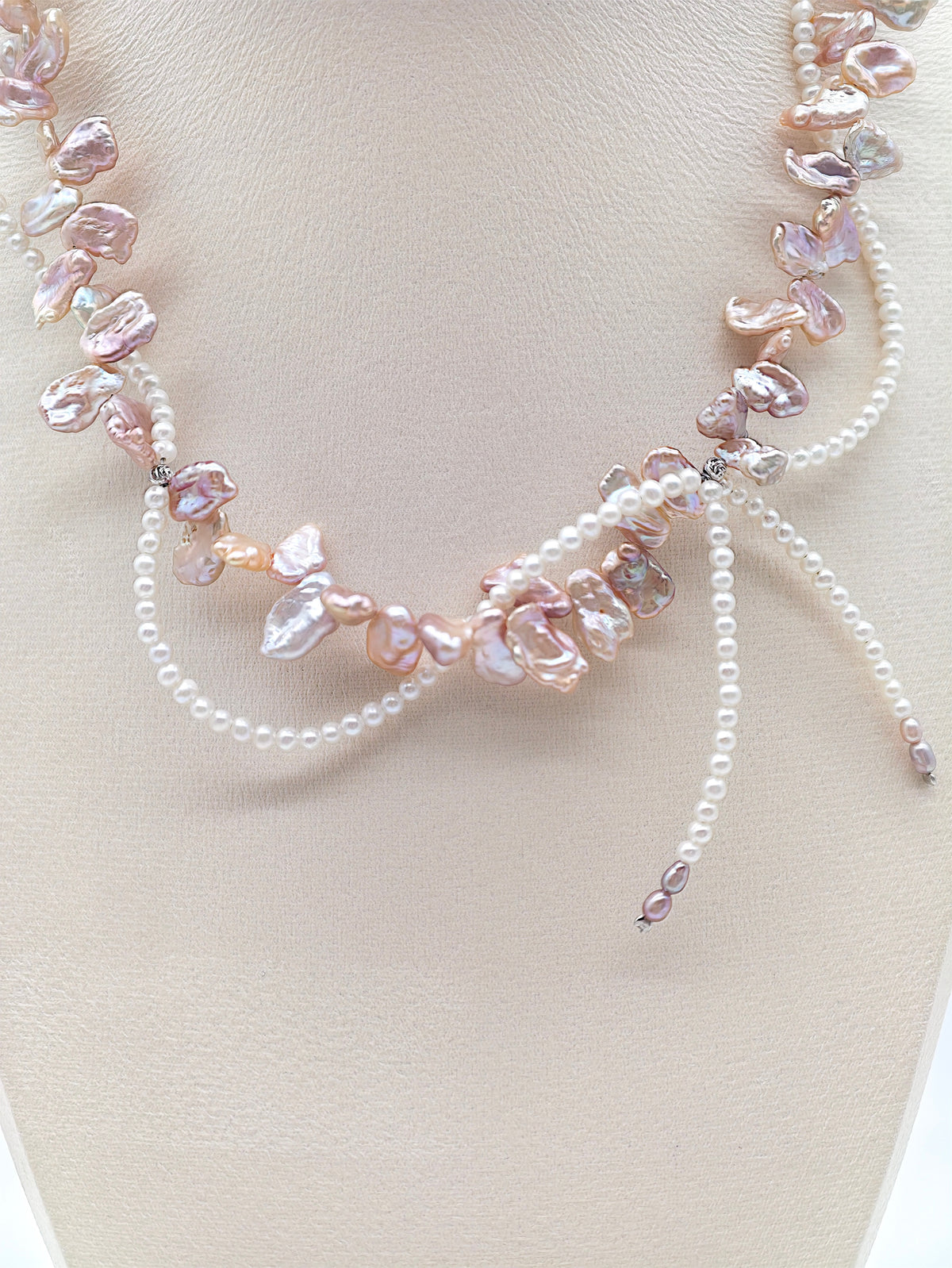 NATURAL KESHI PEARL TWIST NECKLACE
