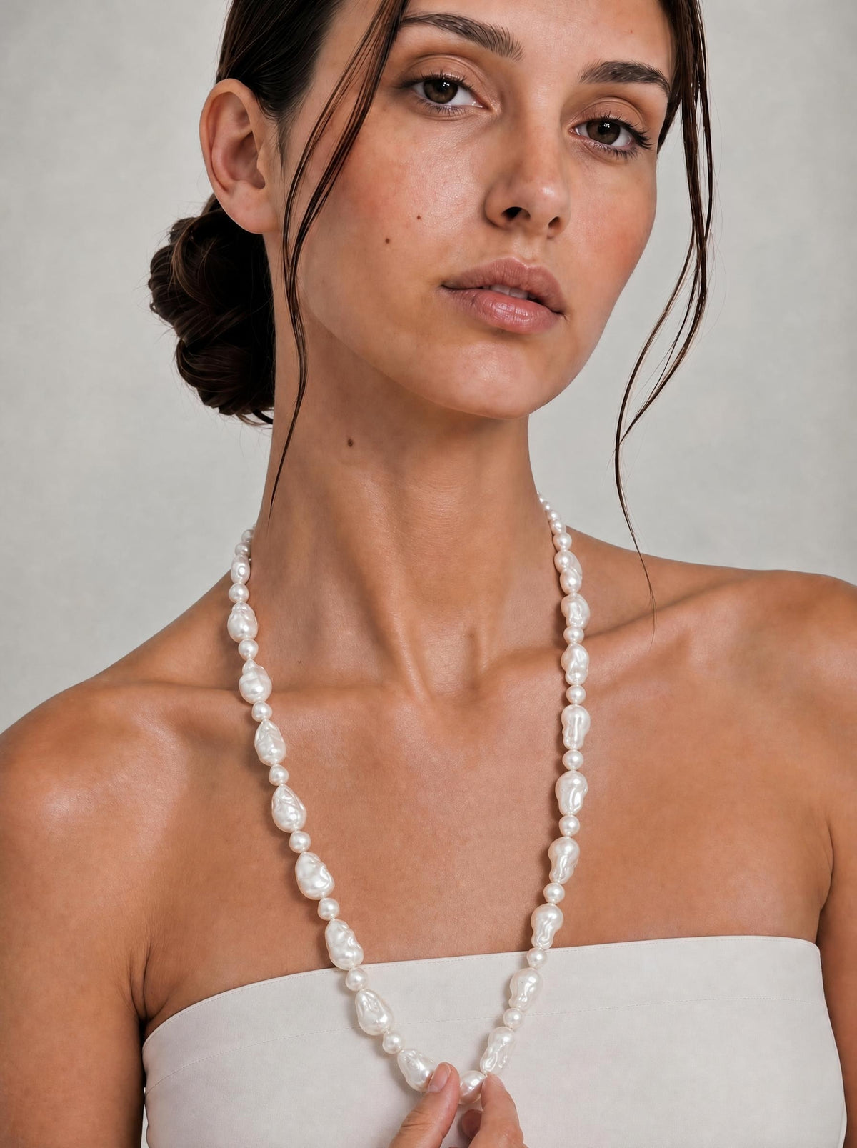 LARGE BAROQUE PEARL NECKLACE - 60cm