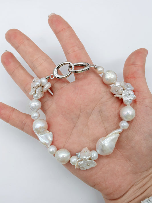 LARGE KESHI BAROQUE PEARL BRACELET