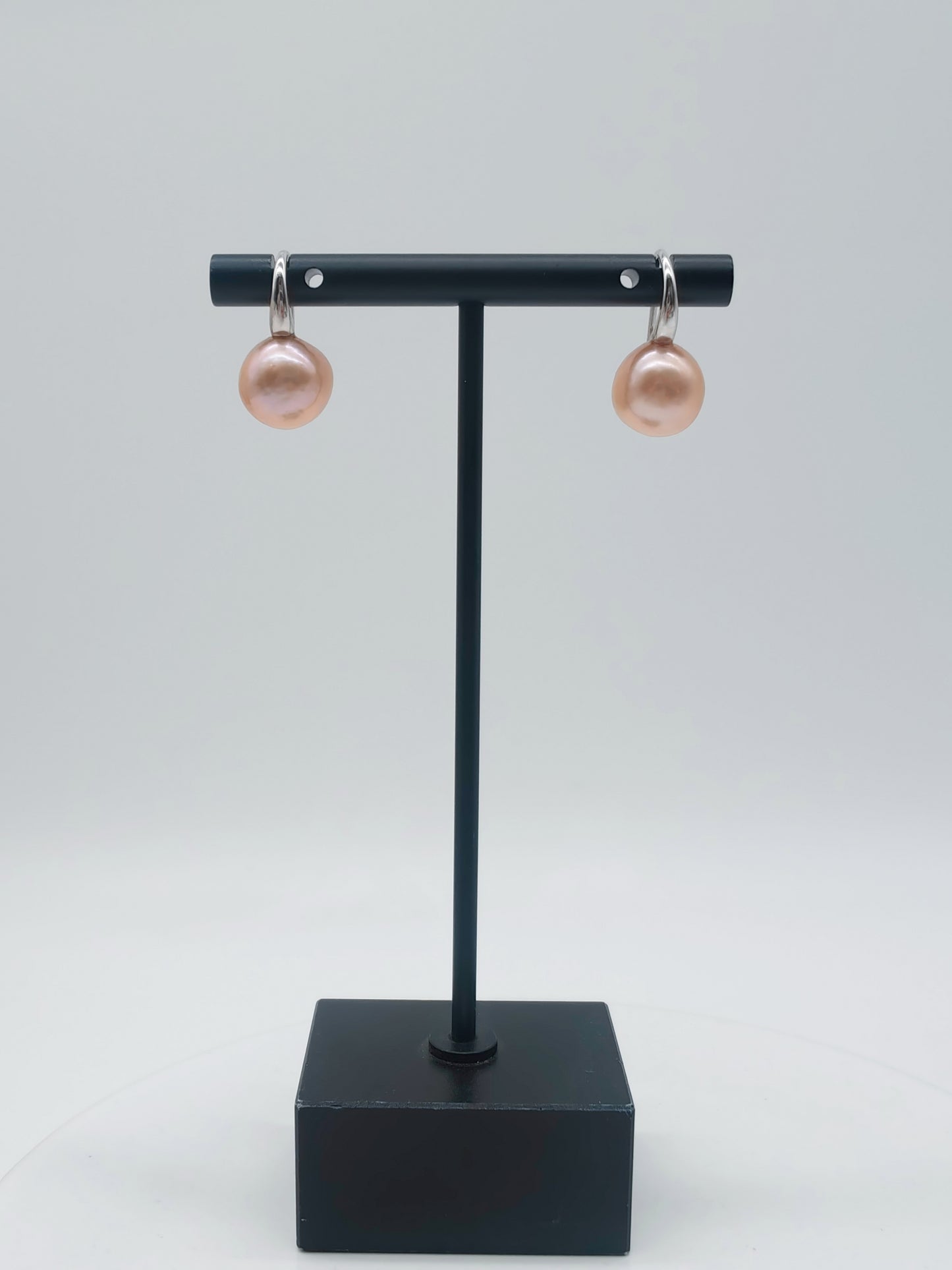 NATURAL PEACH COLOUR PEARL EARRINGS