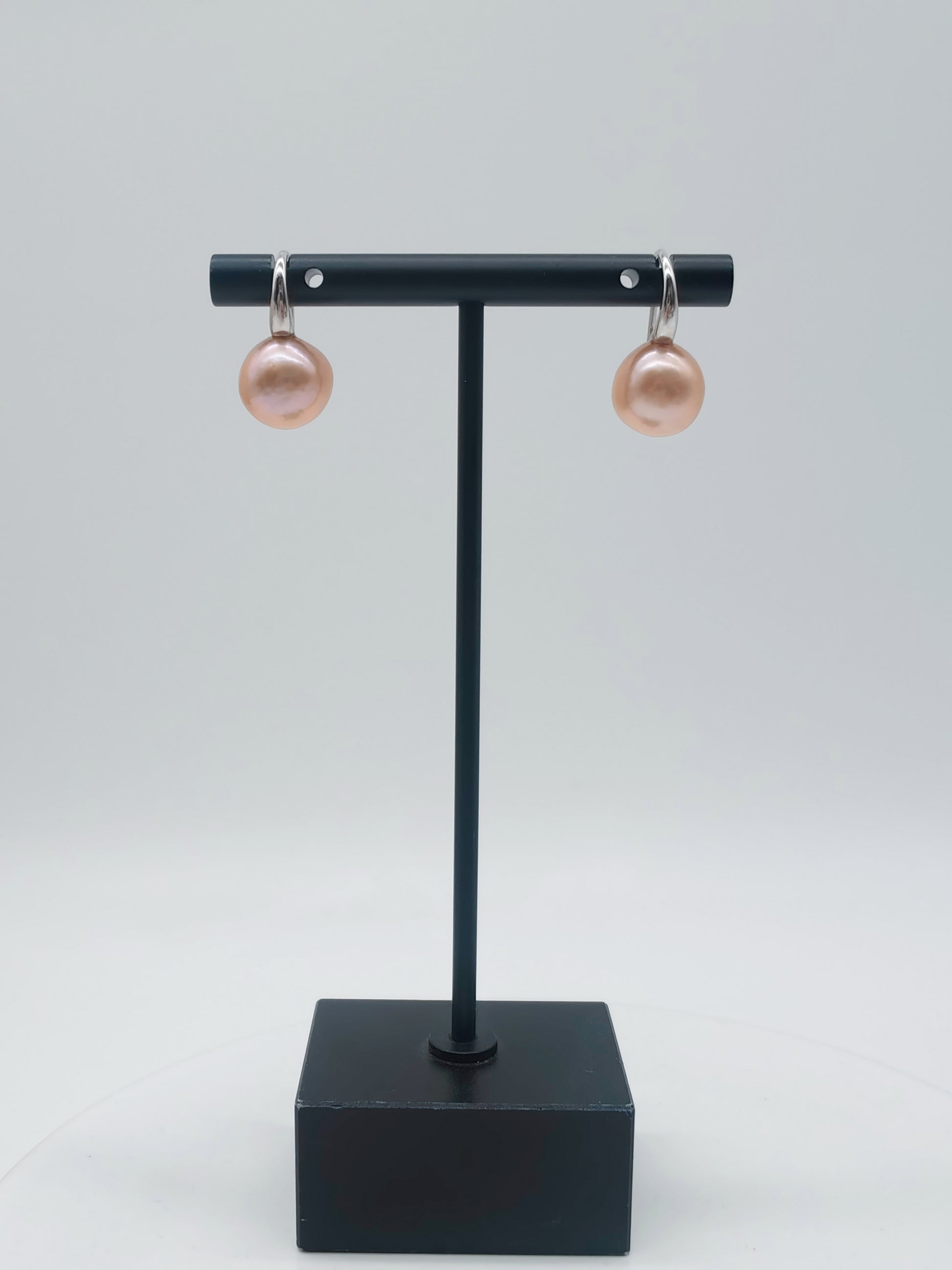 NATURAL PEACH COLOUR PEARL EARRINGS