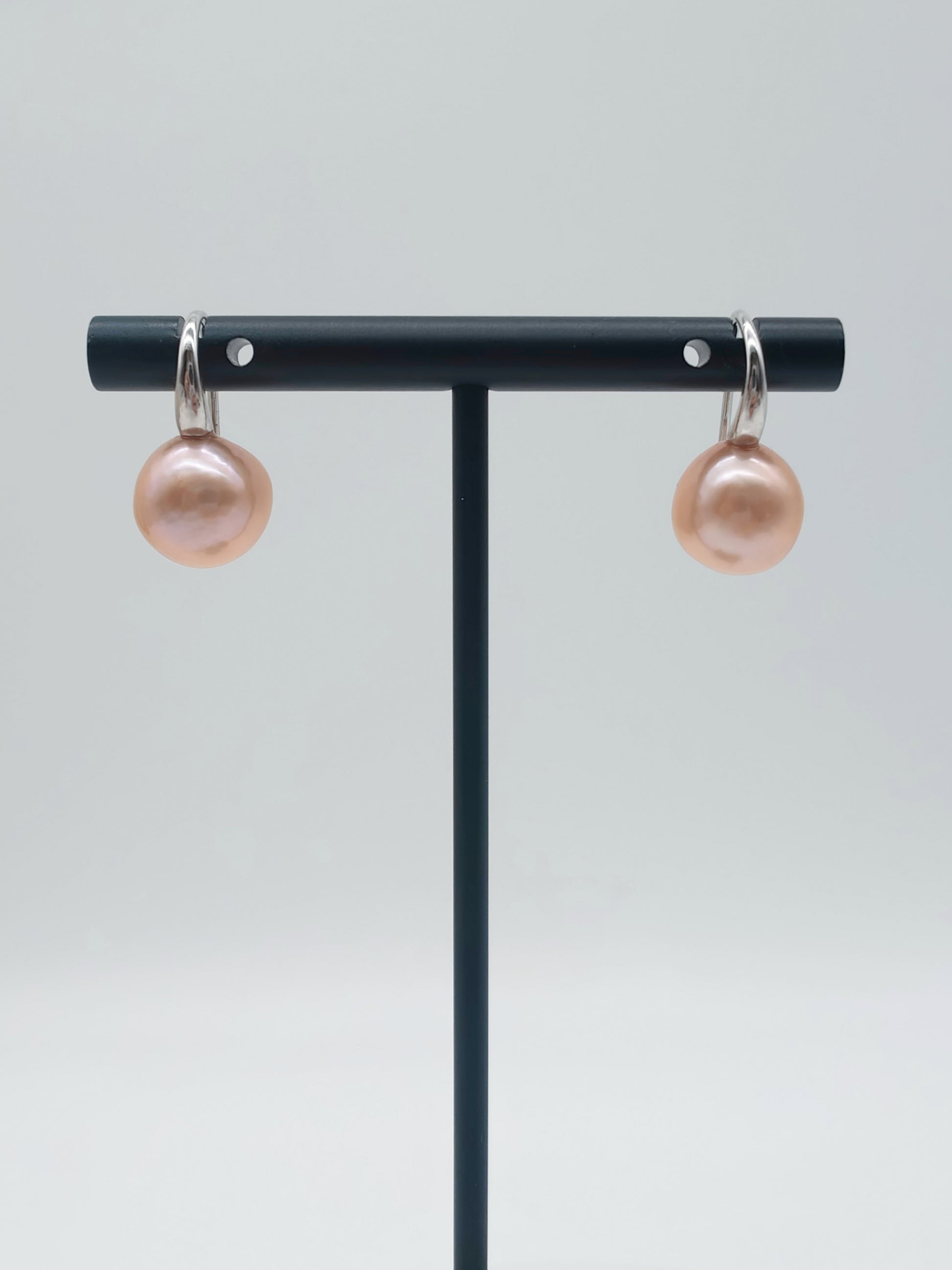 NATURAL PEACH COLOUR PEARL EARRINGS