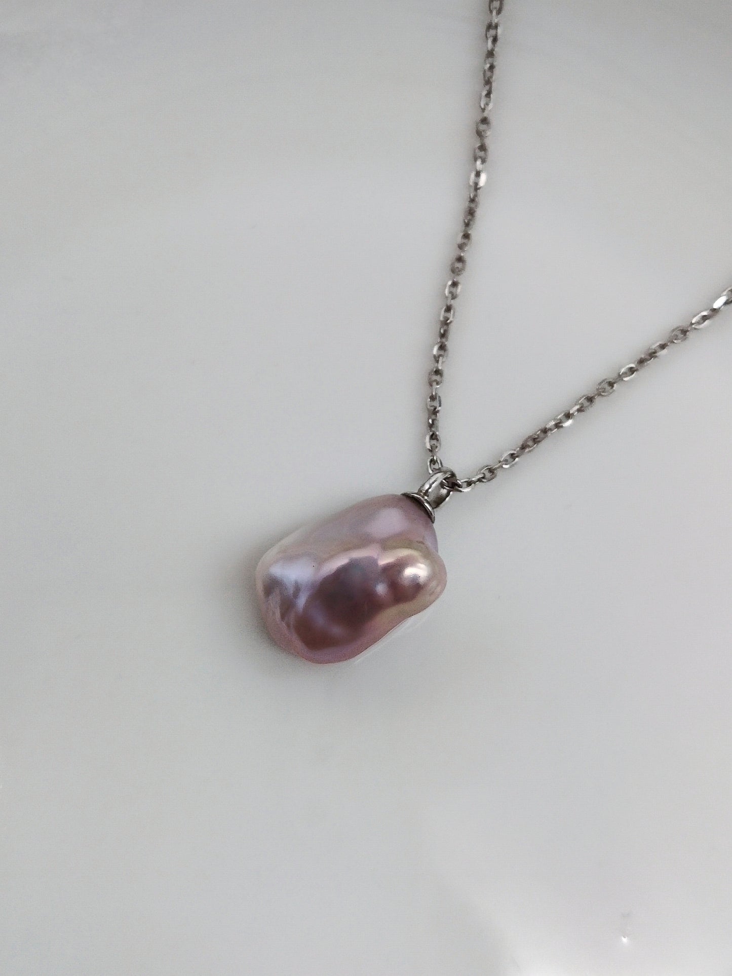 PINK COLOUR KESHI PEARL PENDANT