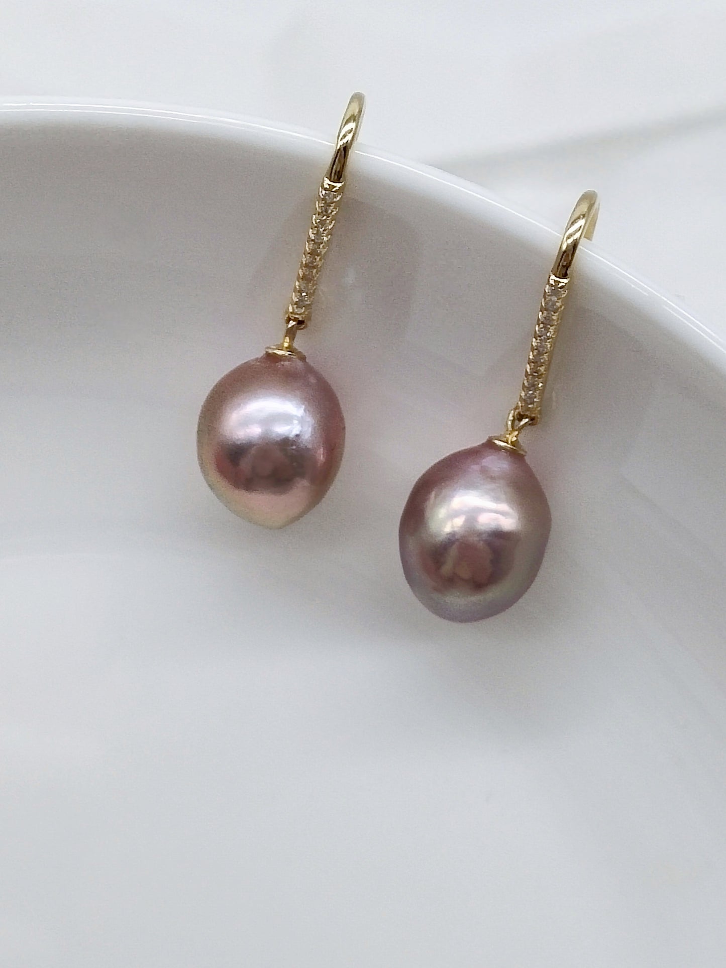 NATURAL PINK BAROQUE PEARL EARRINGS