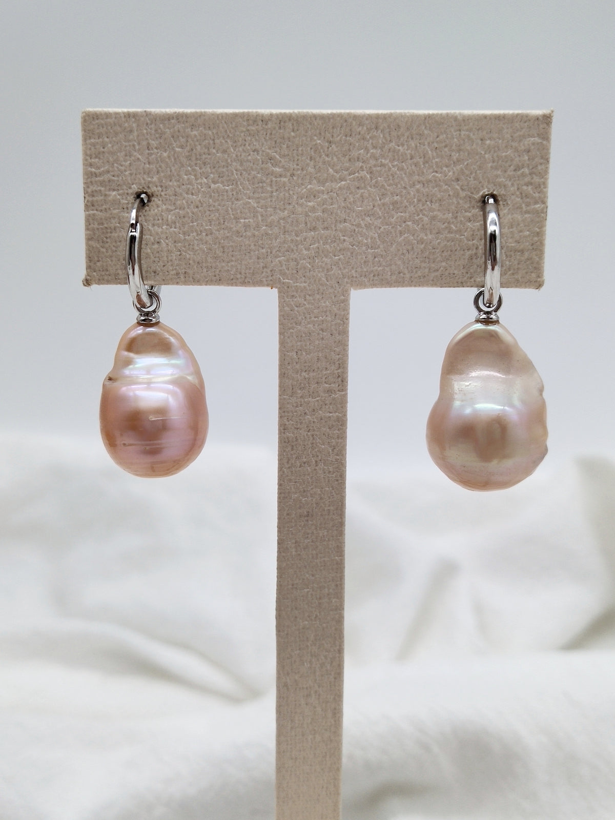 PEACH COLOUR BAROQUE PEARL EARRINGS - SPECIAL OFFER