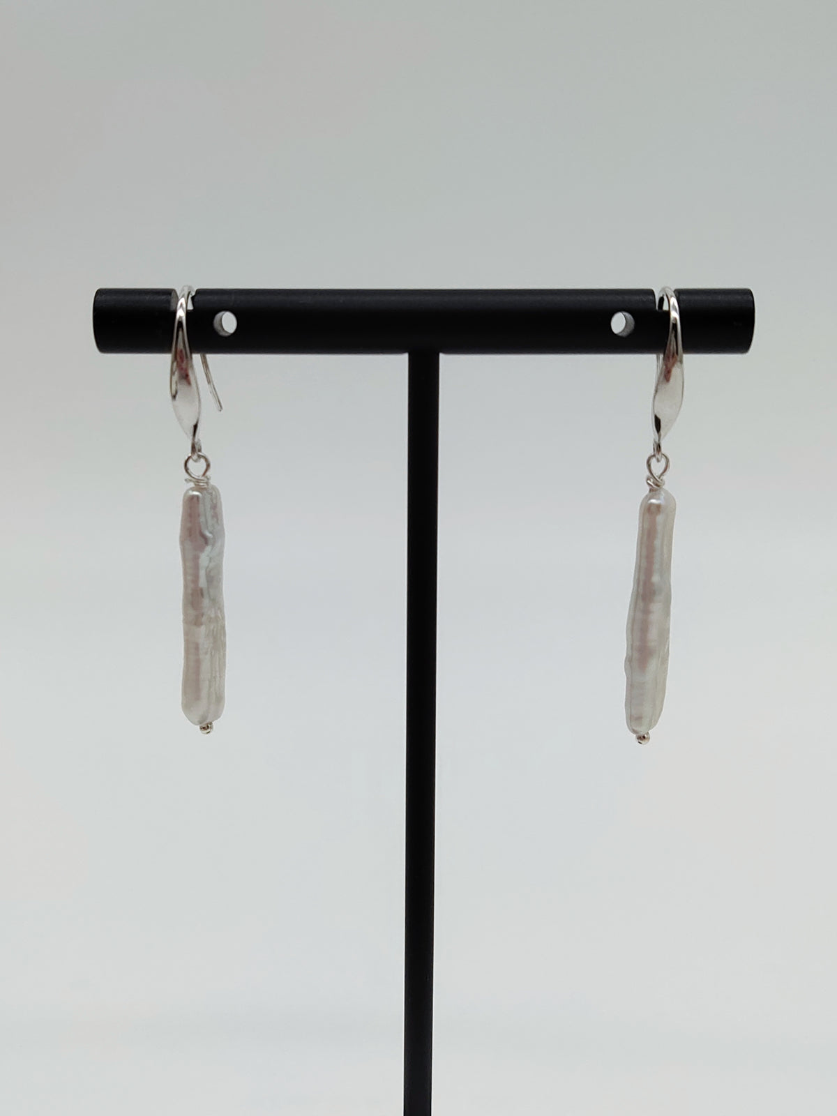 CUSTOM MADE  WHITE LONG PEARL EARRINGS