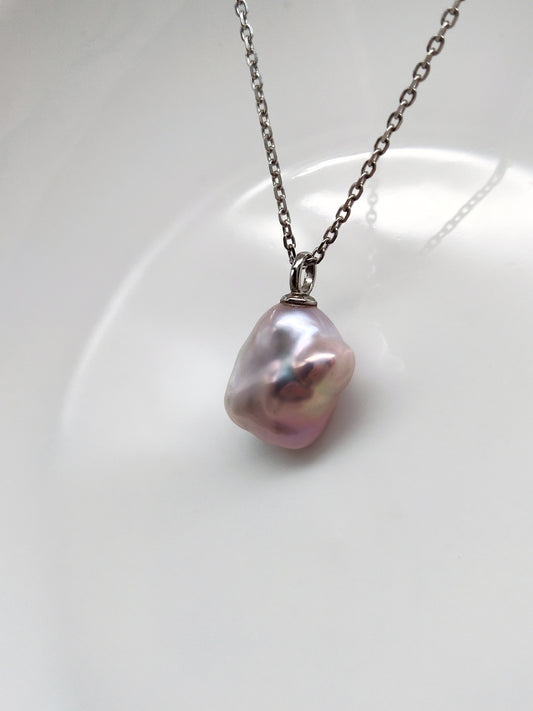 PINK COLOUR KESHI PEARL PENDANT