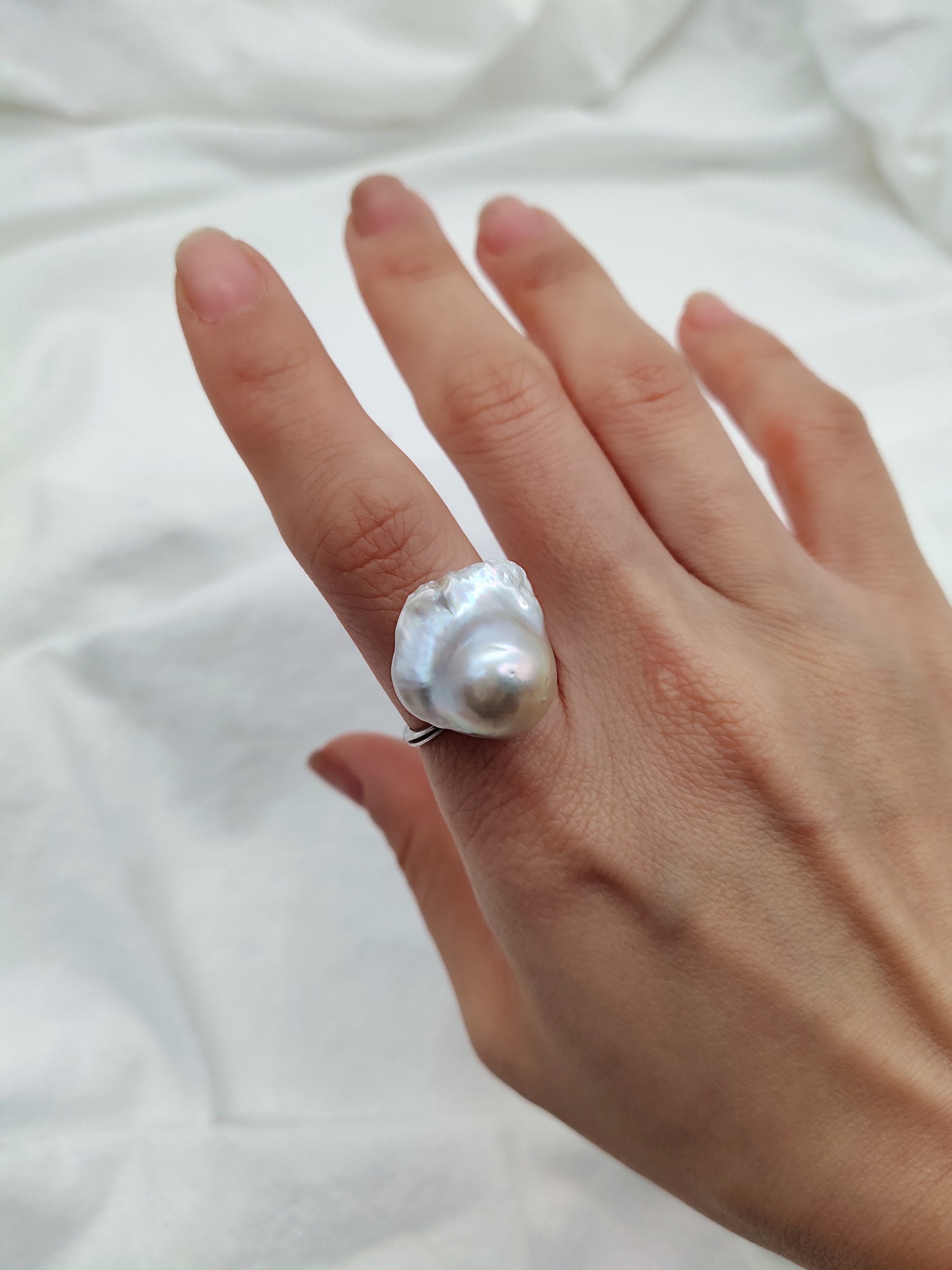 LARGE BAROQUE PEARL RING