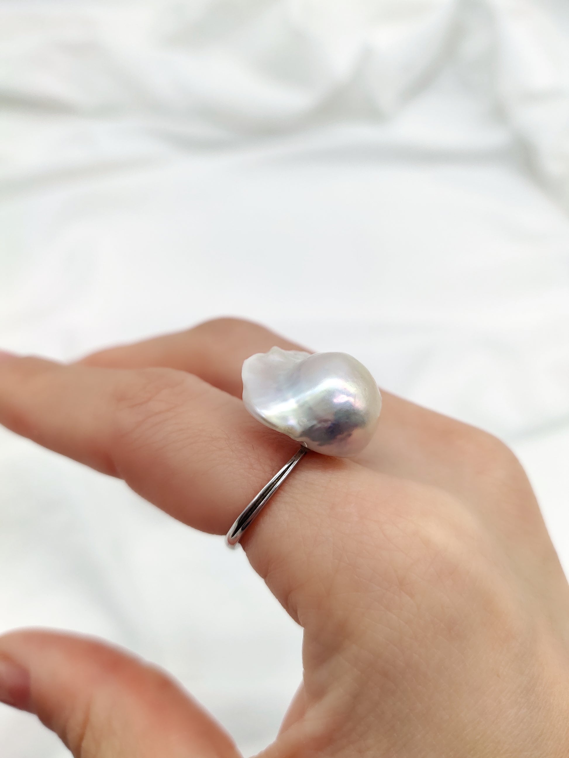 LARGE BAROQUE PEARL RING