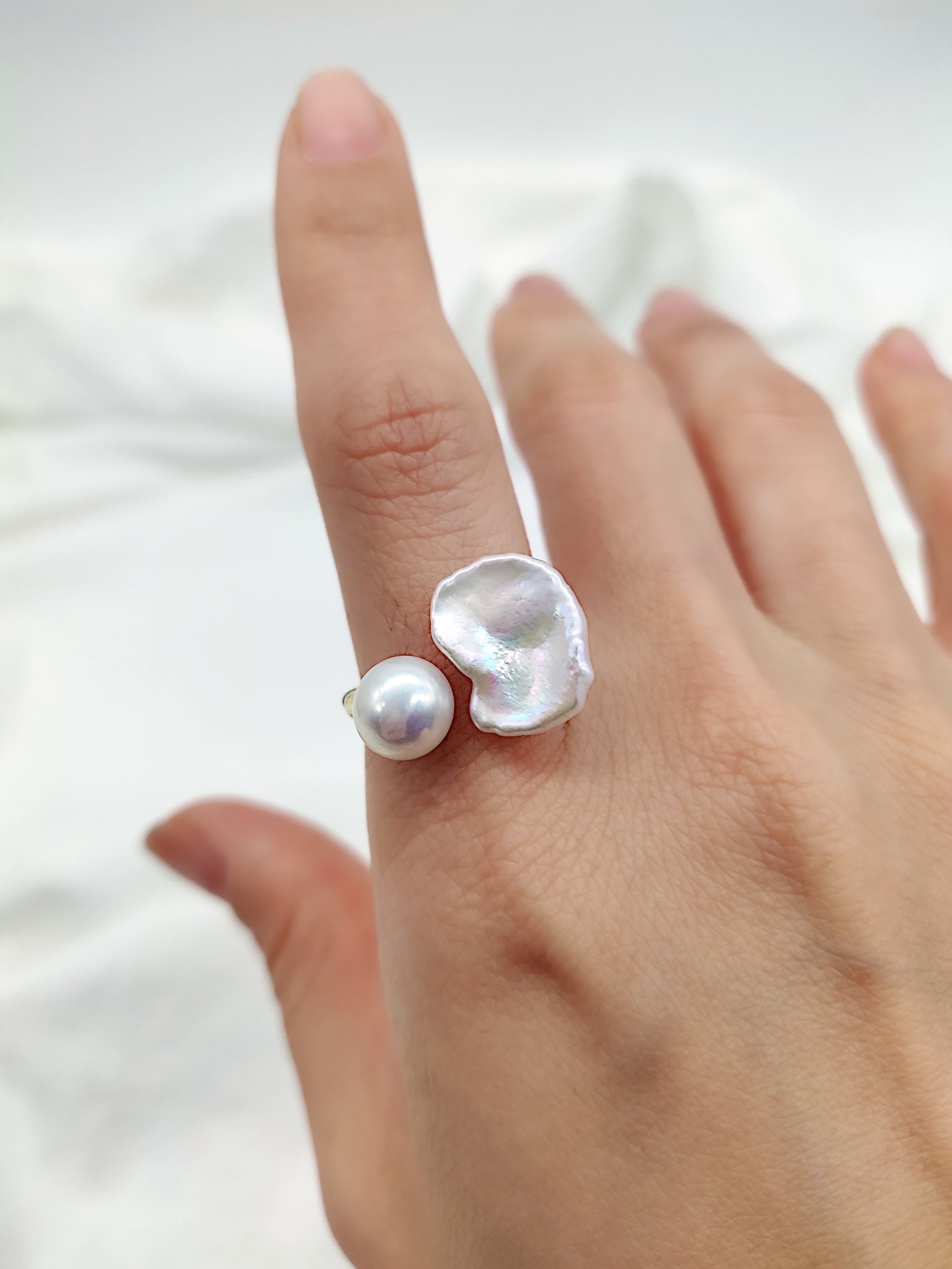 keshi pearl ring