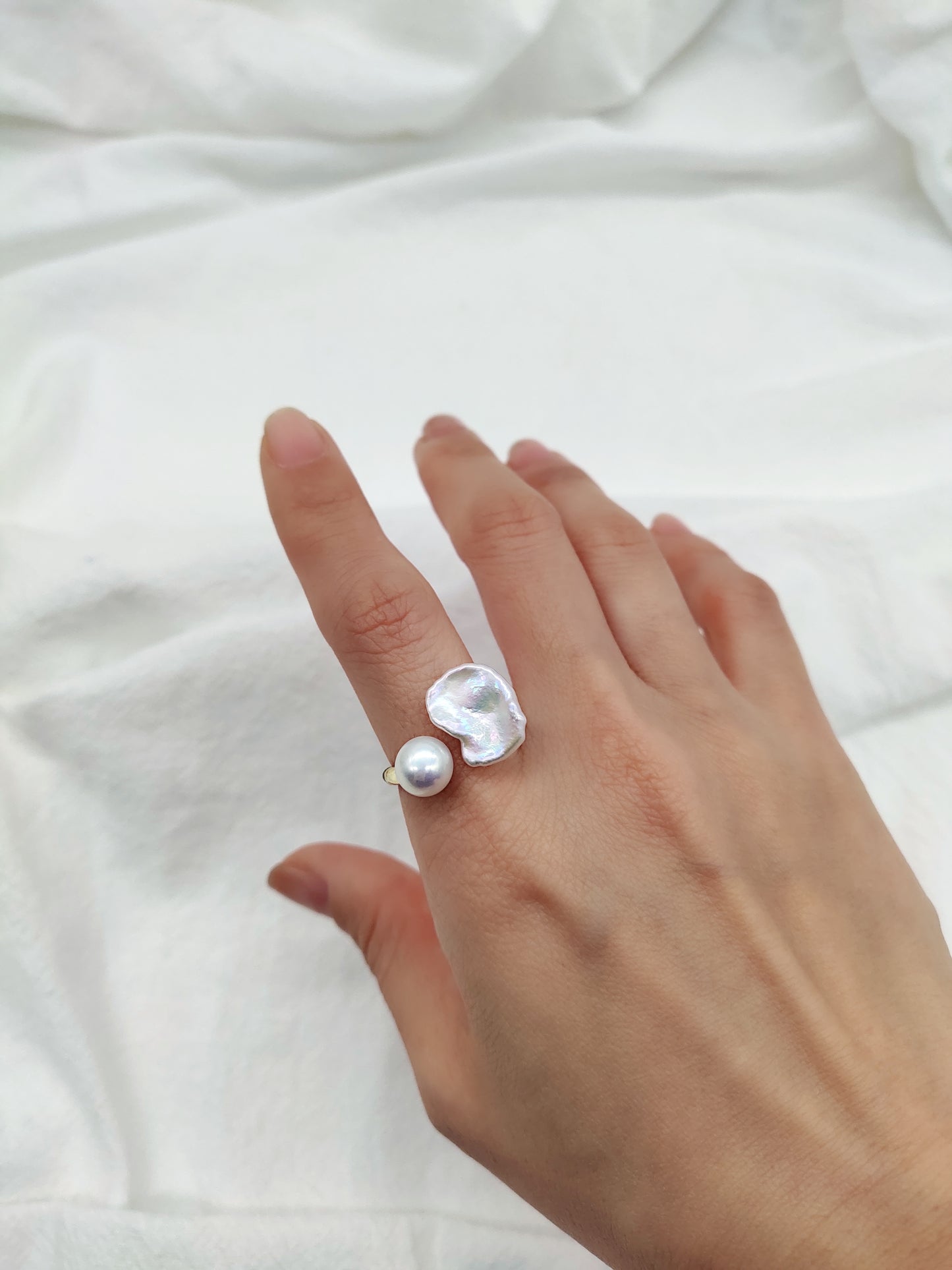 keshi pearl ring