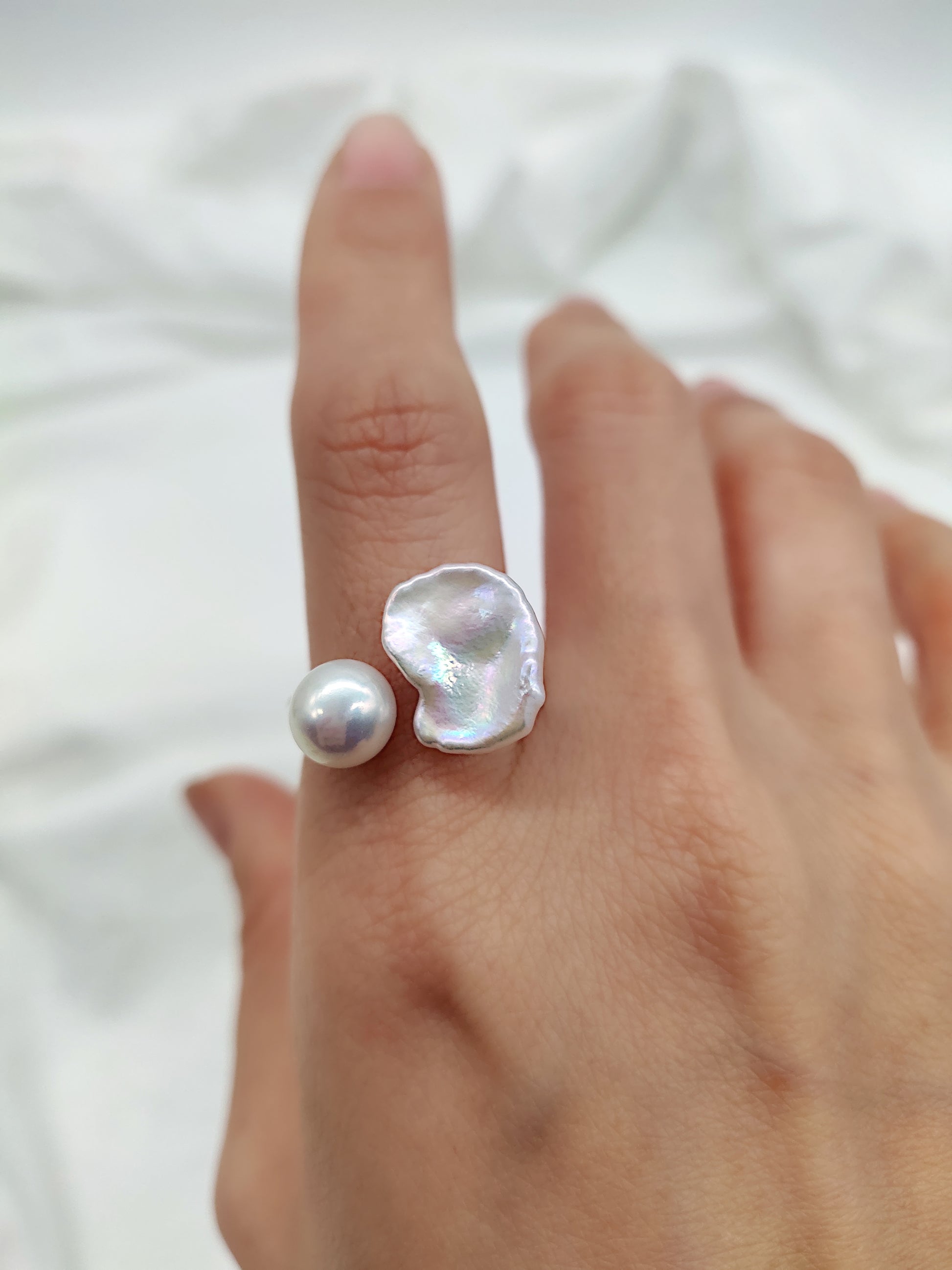 keshi pearl ring