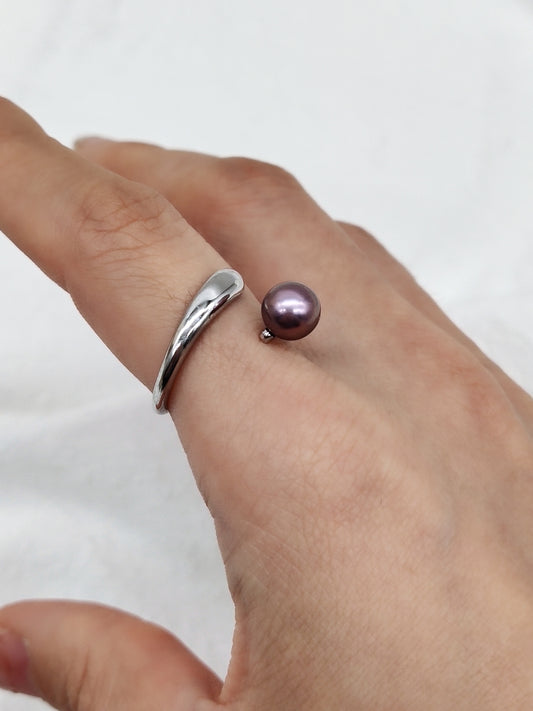 NATURAL PINK ROUND PEARL RING