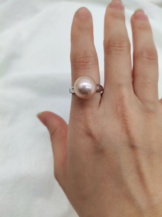 CLASSIC NATURAL PINK COLOUR PEARL RING