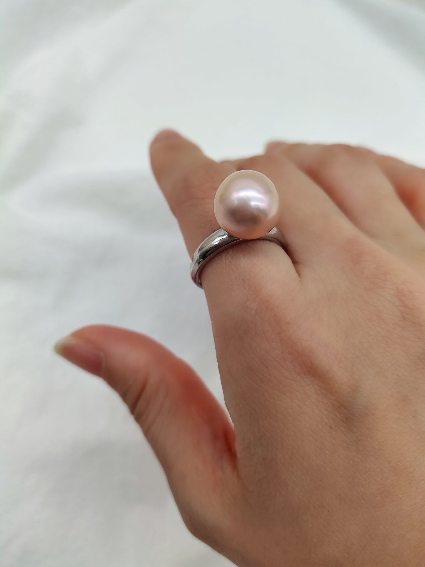 CLASSIC NATURAL PINK COLOUR PEARL RING