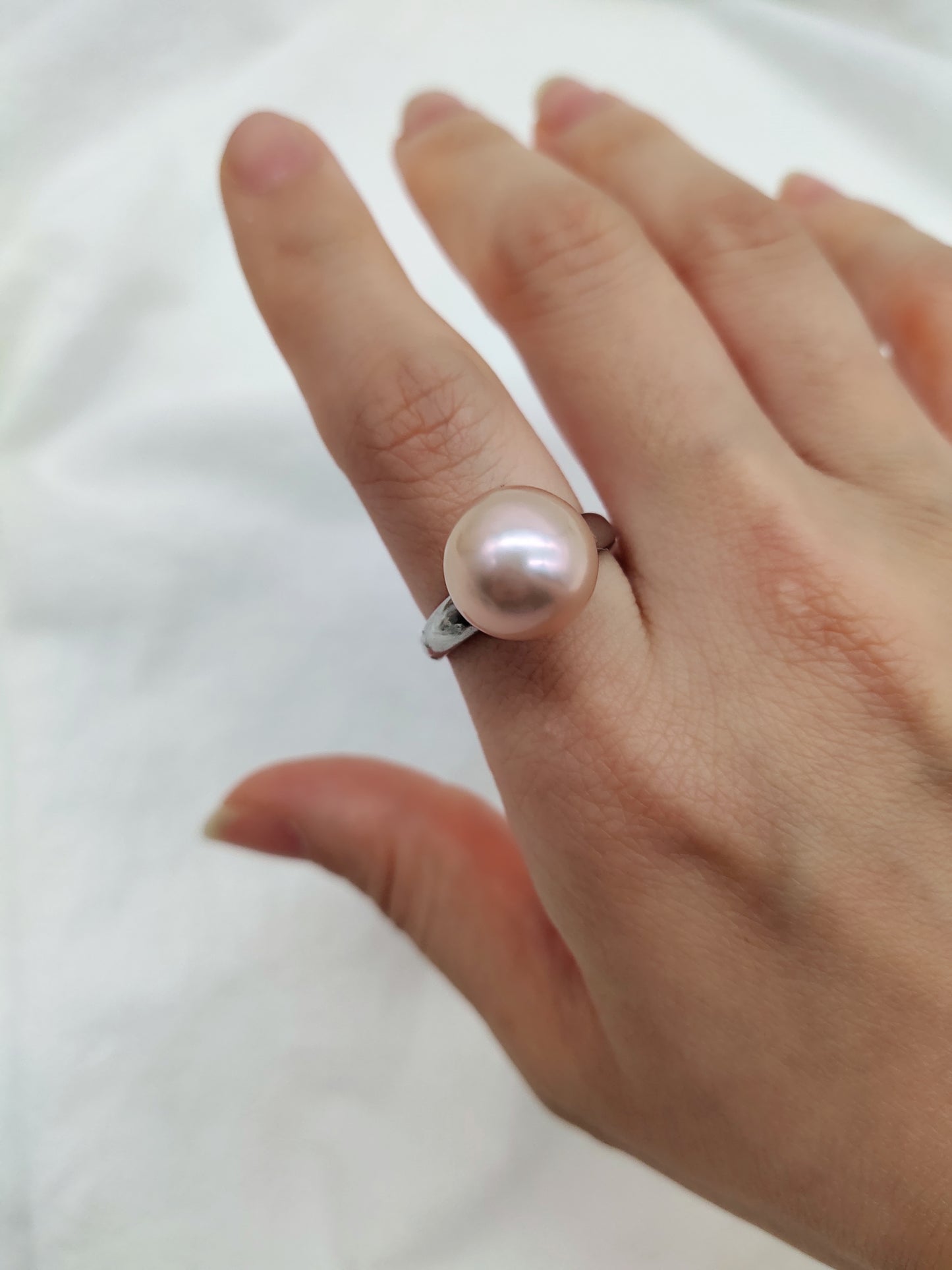 CLASSIC NATURAL PINK COLOUR PEARL RING