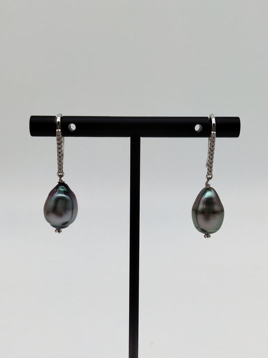 TAHITIAN SOUTH SEA PEARL DROP EARRINGS