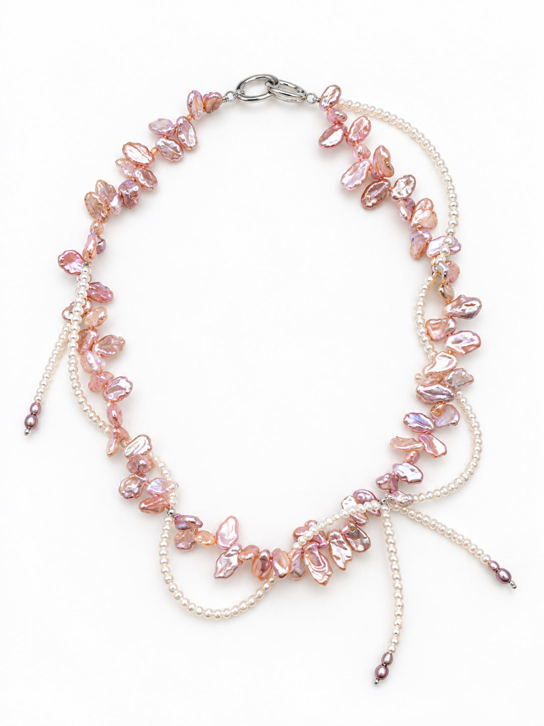 NATURAL KESHI PEARL TWIST NECKLACE