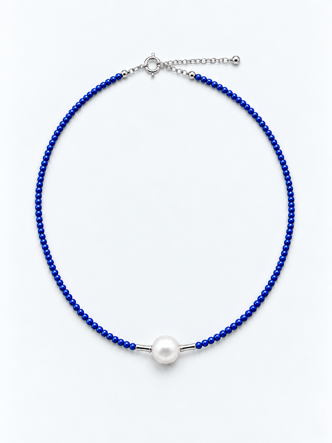 NATURAL LAPIS LAZULI NECKLACE WITH FRESHWATER PEARL